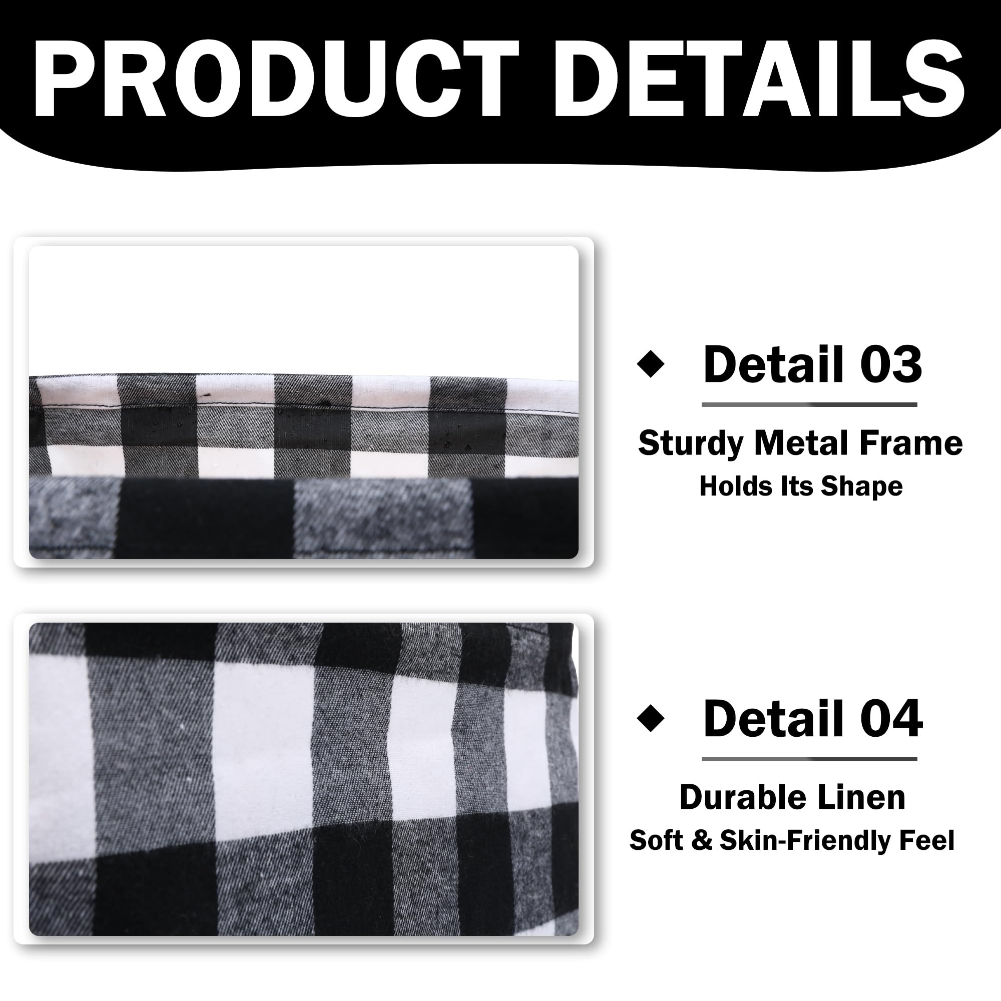 Kaaltisy Buffalo Storage Basket - Black And White Foldable Storage Baskets, Buffalo Plaid Cube Storage Bins For Shelves, Home Of