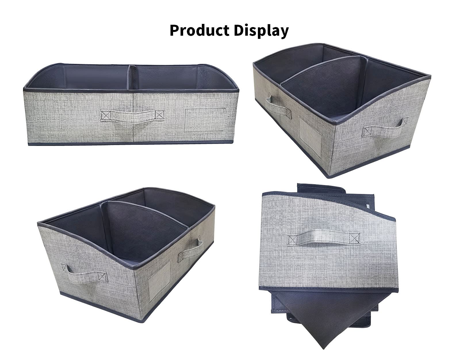 3 Packs Closet Storage Bins - Trapezoid Large Storage Box - Foldable Fabric Baskets For Organizing Clothes - Baby Toiletry, Toys