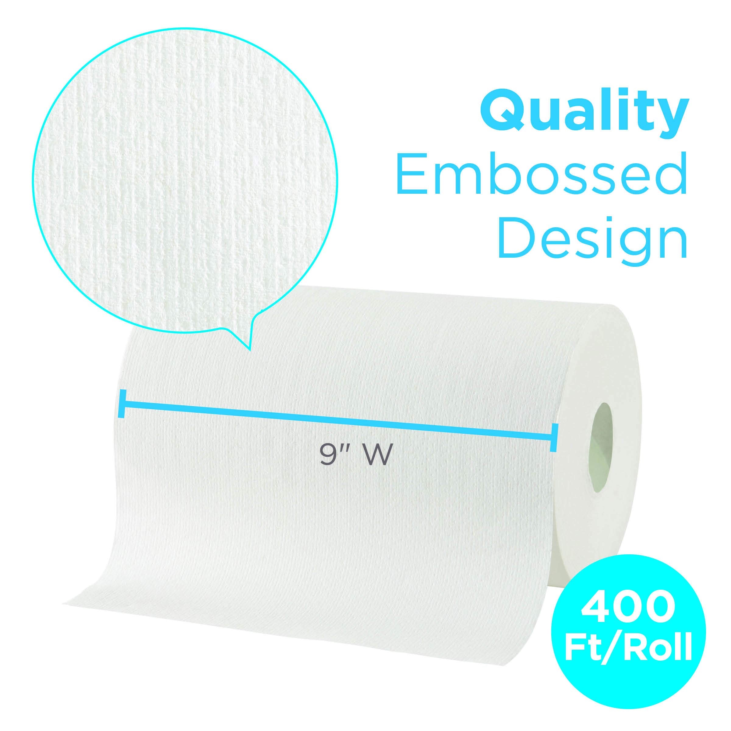 Georgia-Pacific Towel Roll, 1-Ply, 9-3/4'' X 400' Length, 6Rl/Ct, White