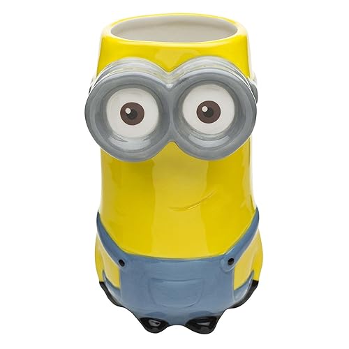 Zak Designs Kevin Minion 3D Sculpted Ceramic Coffee Mug, 14 oz, Hot Drinks, Model DESZ-8513, Fun Minion Design