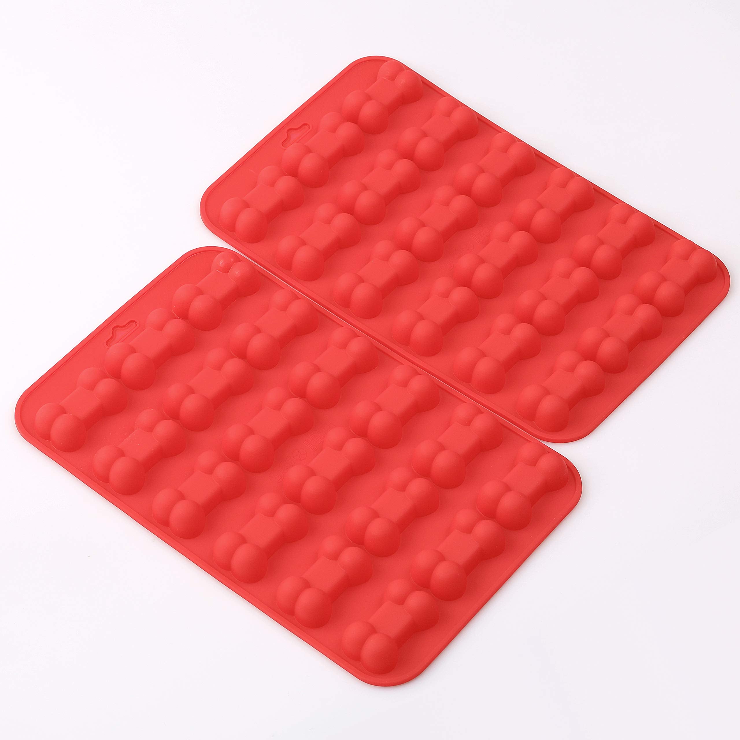 Cozihom Bone Shaped Silicone Molds, 18 Cavity, Food Grade, For Chocolate, Candy, Cake, Pudding, Jelly, Dog Treats. 4 Pcs