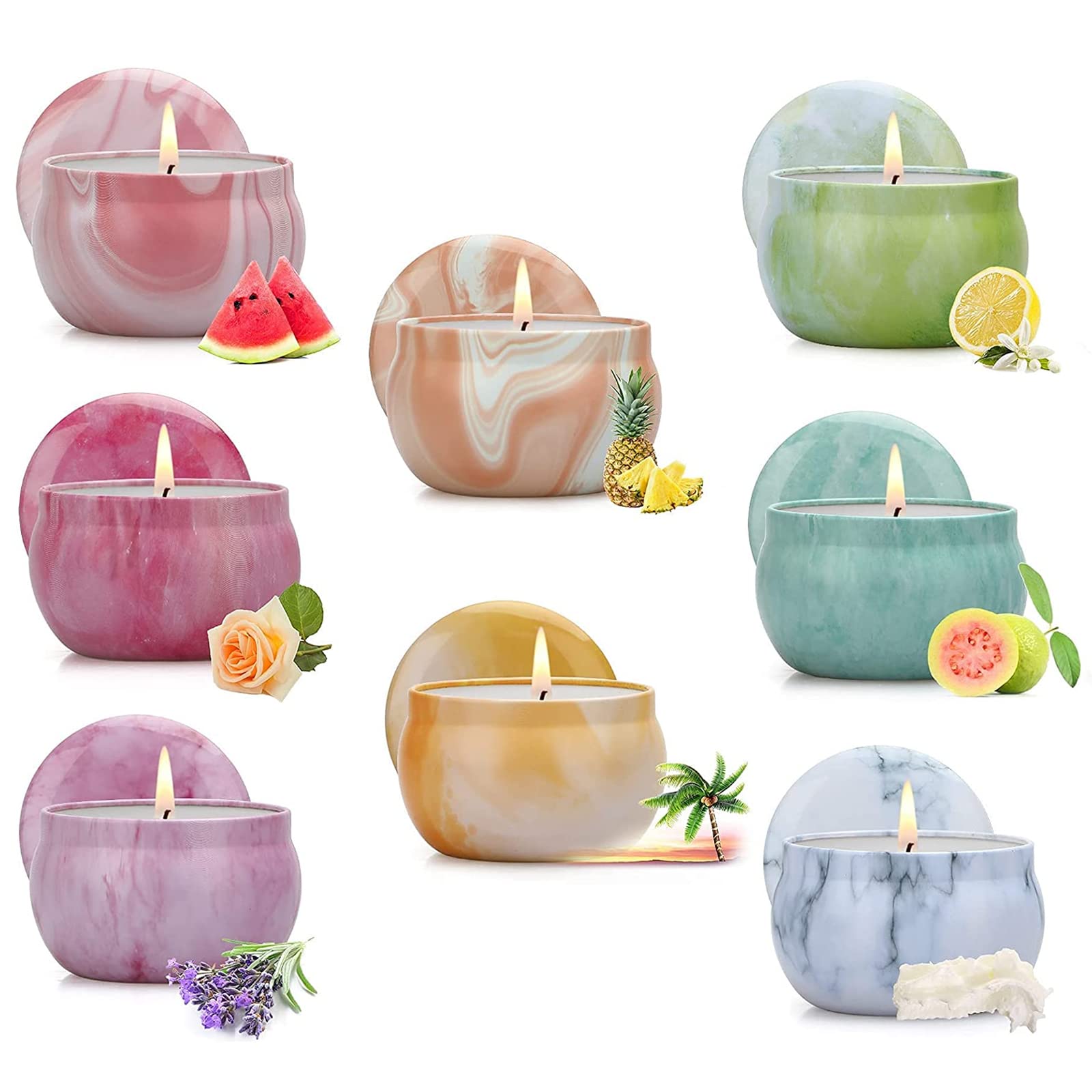 YMing Scented Candles Gift Set, Candles Gifts for Women, 8% Essential Oil, 4 Pack 4.4 oz Aromatherapy Candles, Stress Relief Gif