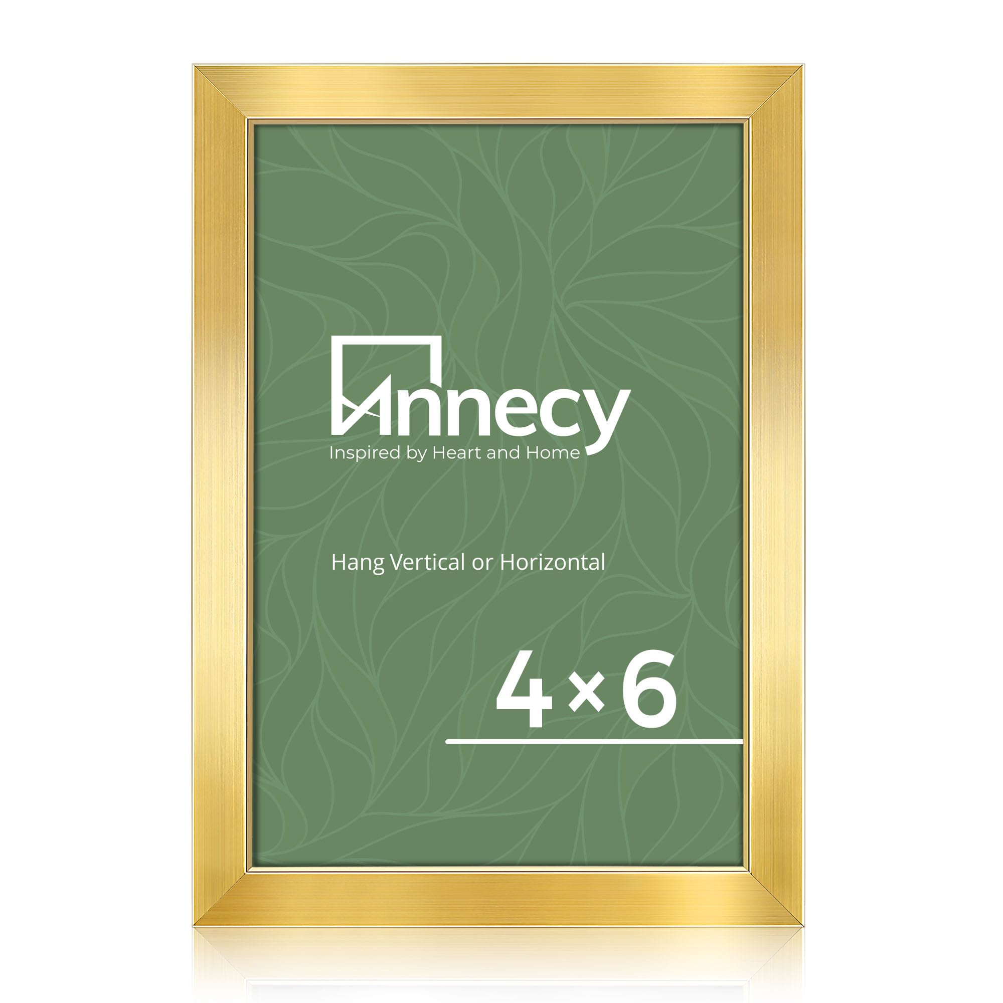 Annecy 4x6 Picture Frame Gold(1 Pack), 4x6 Picture Frame for Wall or Desktop Decoration, Classic Gold Minimalist Style Suitable 