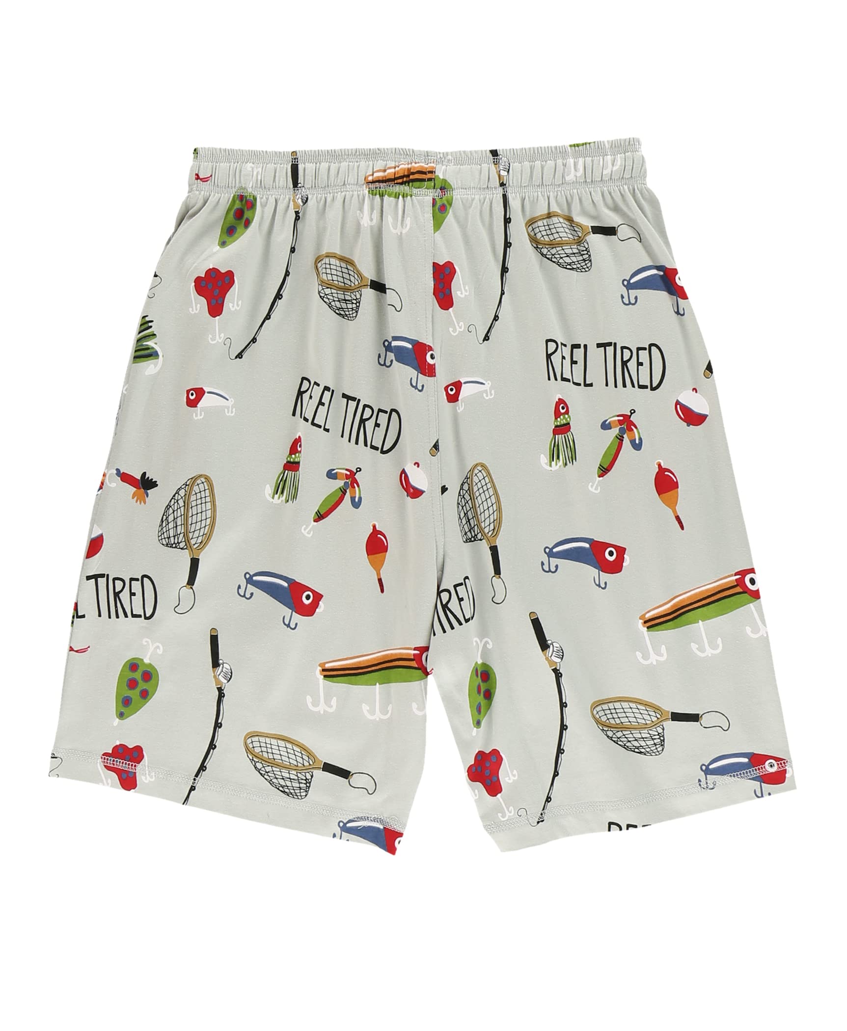 Lazy One Pajama Shorts For Men, Mens Pajama Bottoms, Sleepwear (Reel Tired, X-Large)