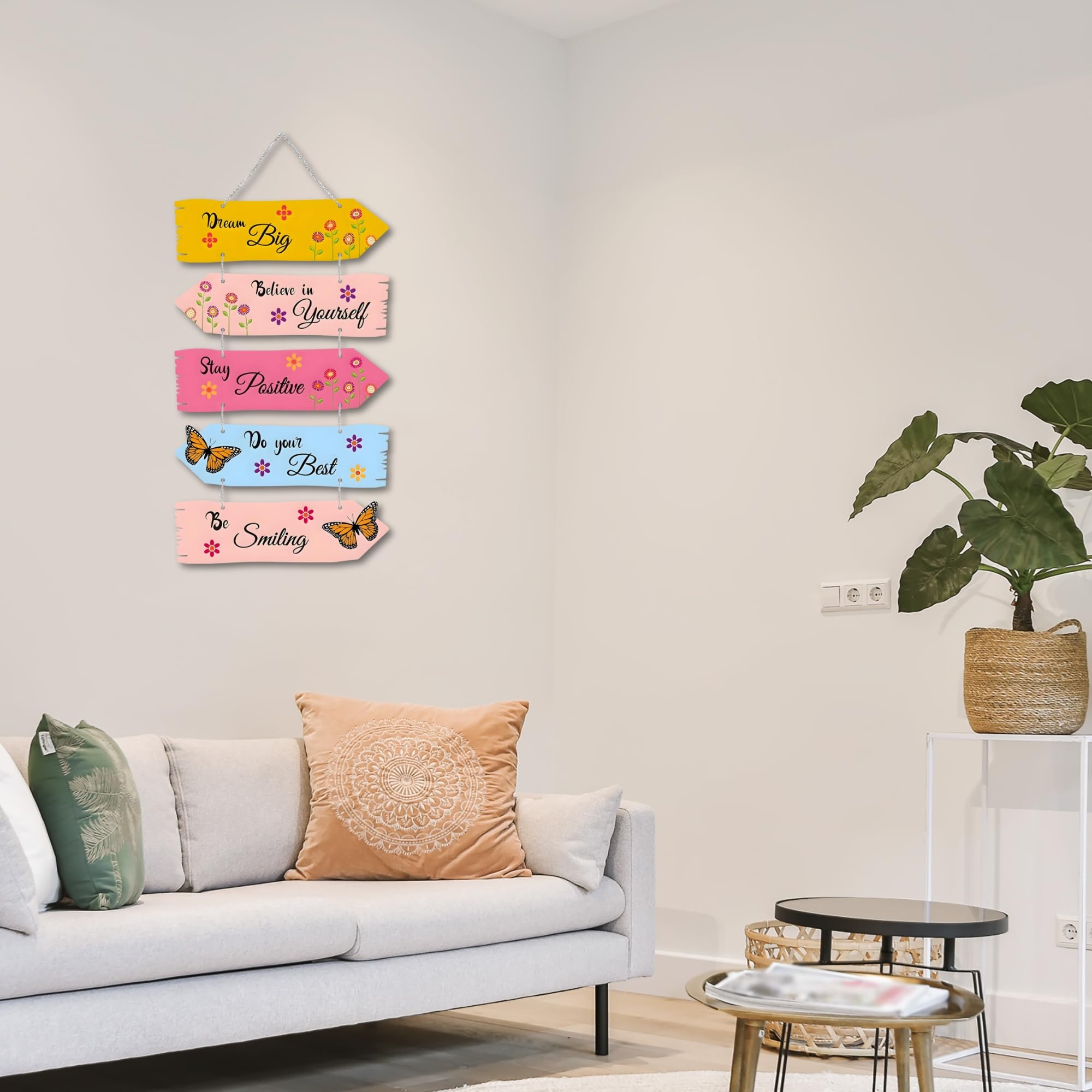 Regalocasila Dream Big Stay Positive Home Decorative Motivational Wall Art Wall Hanger For Living Room Gifts Wall Hangings For D