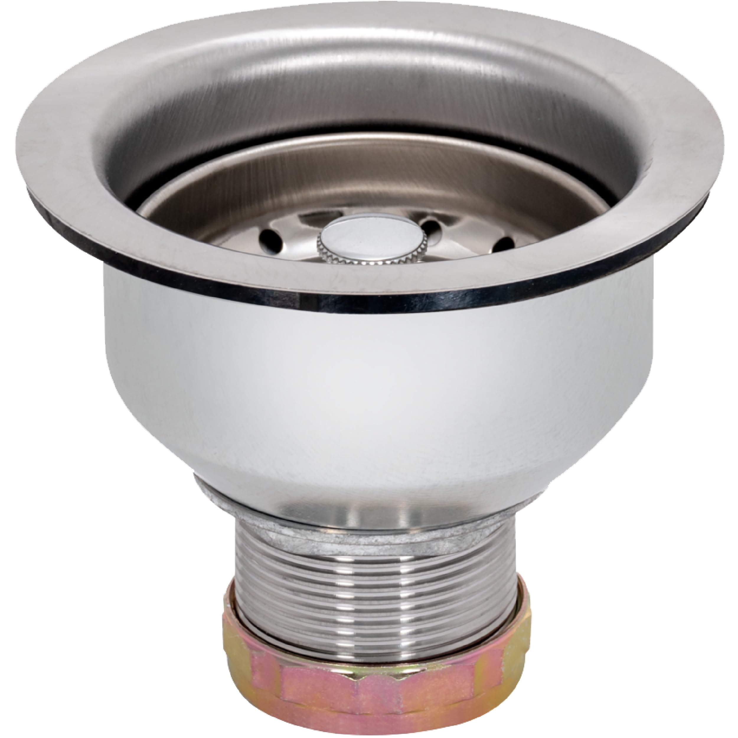 Ez-Flo Double Cup Kitchen Sink Drain Assembly, Sink Strainer Fits 3-1/2 Inch To 4 Inch Opening, 1-7/8 Inch Extended Shank, Stain