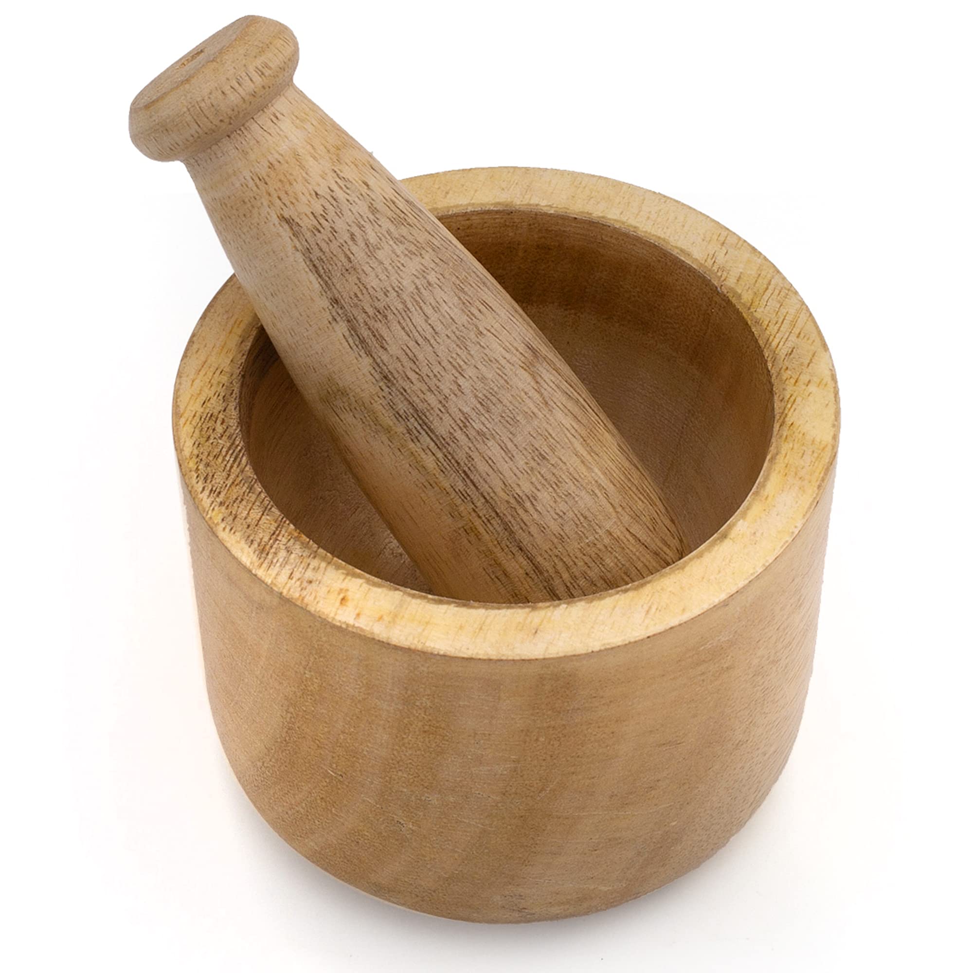 Handmade Indian Wooden Mortar And Pestle Set Natural Rustic Style Herb Spice Grinder Masala Mixer Manual Kharal Mashing Bowl Sea