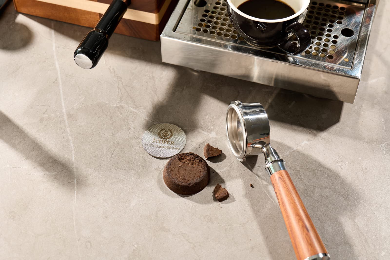 Ikape 51Mm Espresso Puck Screen, 1.7Mm 150?M Ultra Thin Coffee Reusable Professional Barista Espresso Screen For Bottomless Port