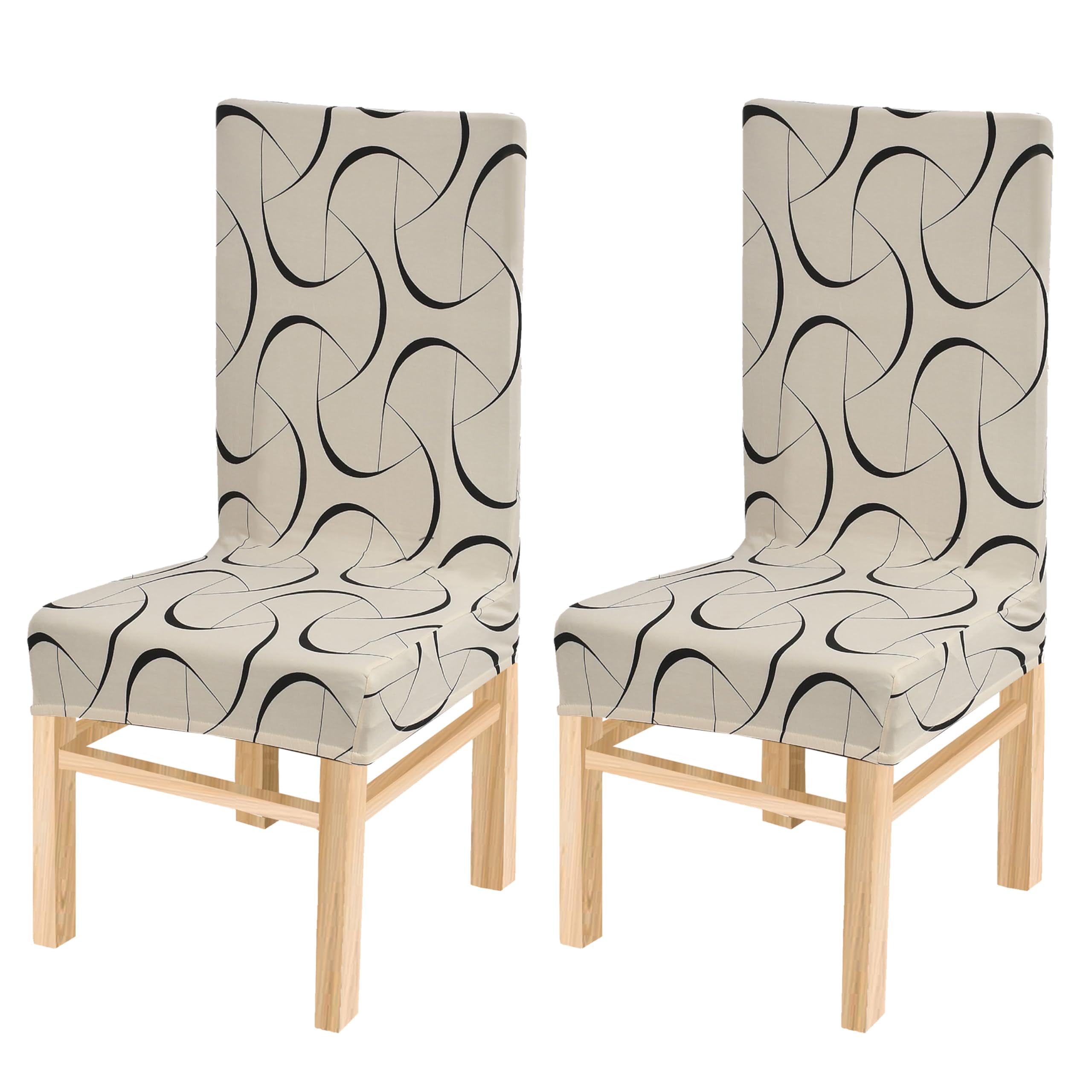 Yellow Weaves Elastic Stretchable Dining Chair Cover, Removable Washable Elastic Floral Printed Dining Chair Covers (Set Of 2, N