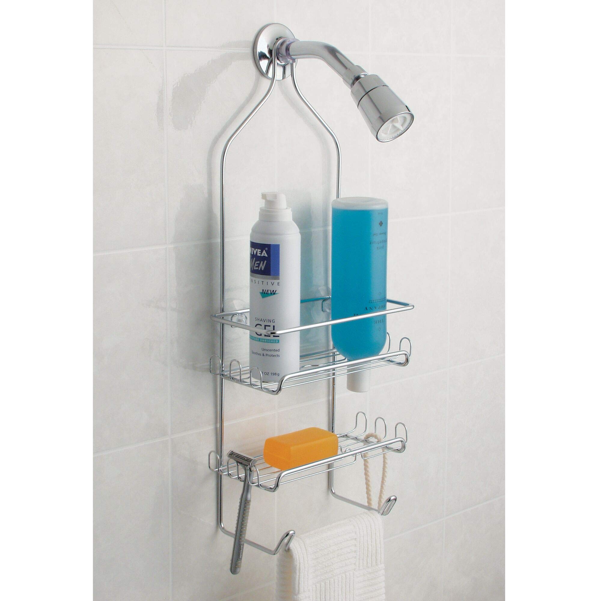 Idesign Steel Hanging Shower Caddy Organizer, The Milo Collection - 9    X 4.5    21.25   , Silver