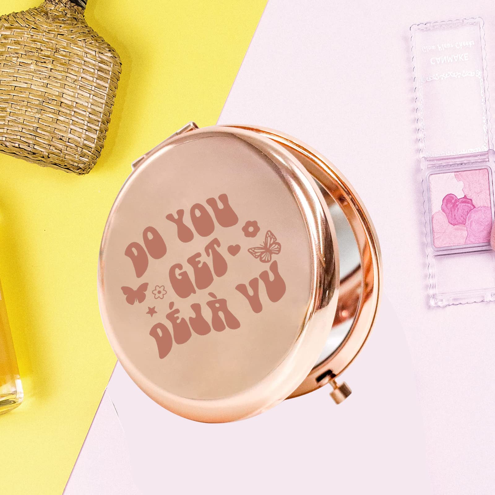 Keychin Music Album Pocket Mirror Singer Fans Gifts Do You Get Deja Vu Music Song Lyrics Compact Makeup Mirror For Women Girls T