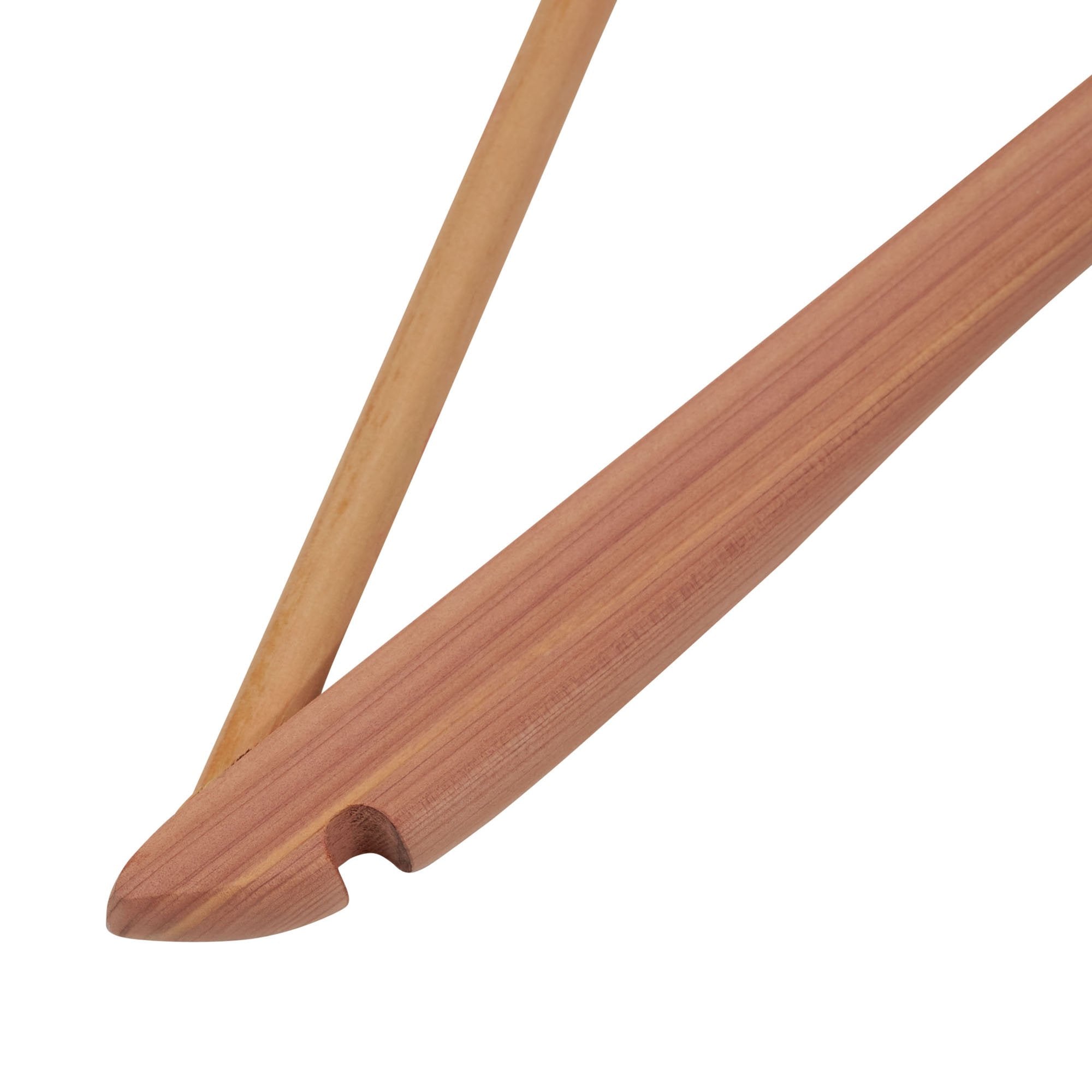 Household Essentials Red, Brown Solid Cedar Wood Hangers 12 Pack With Swivel Hook, 9.1'' L X 16.9'' W X 0.4'' H