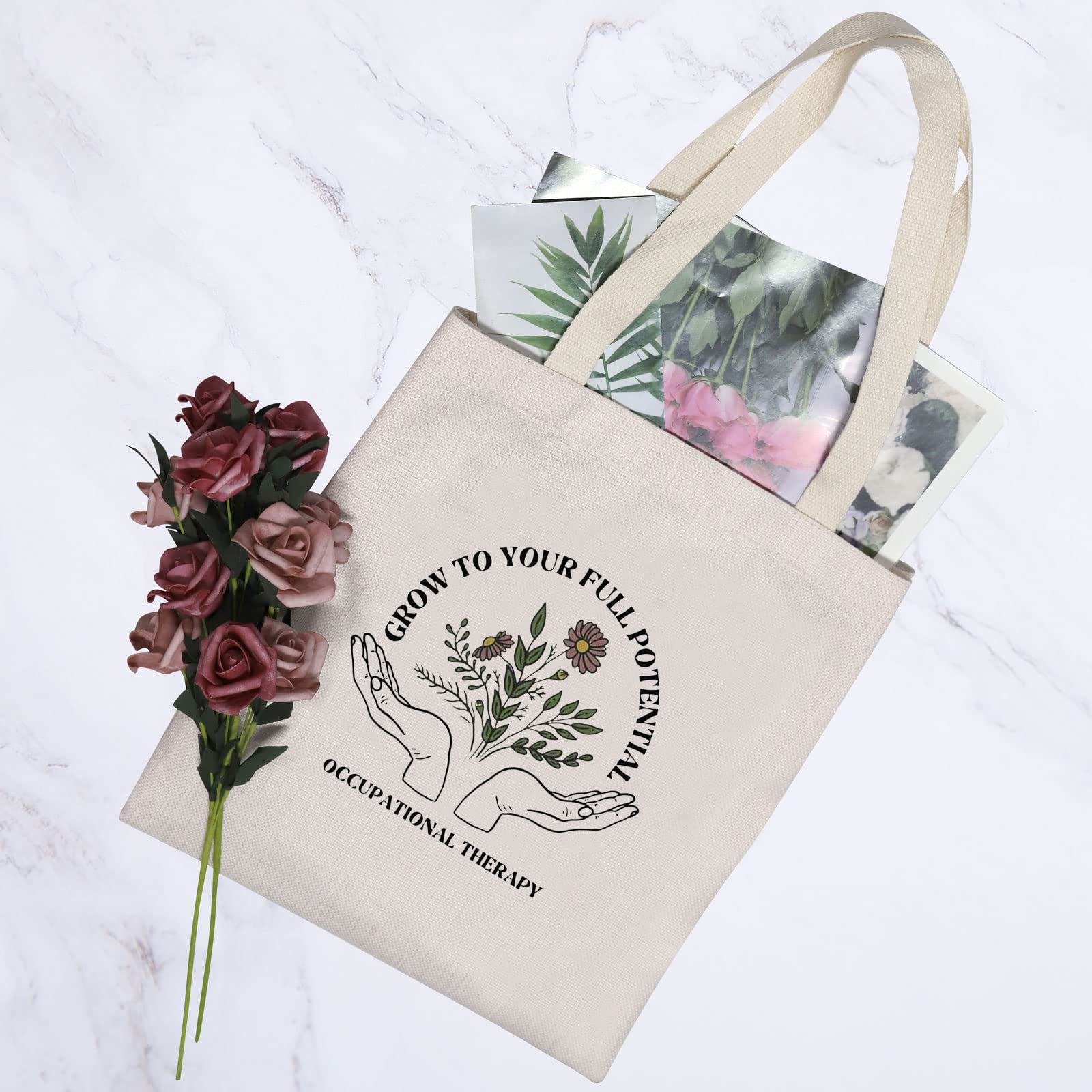 G2Tup Occupational Therapist Thank You Gift Ot Canvas Tote Bag Grow To Your Full Potential Shopping Handbag Occupational Therapy