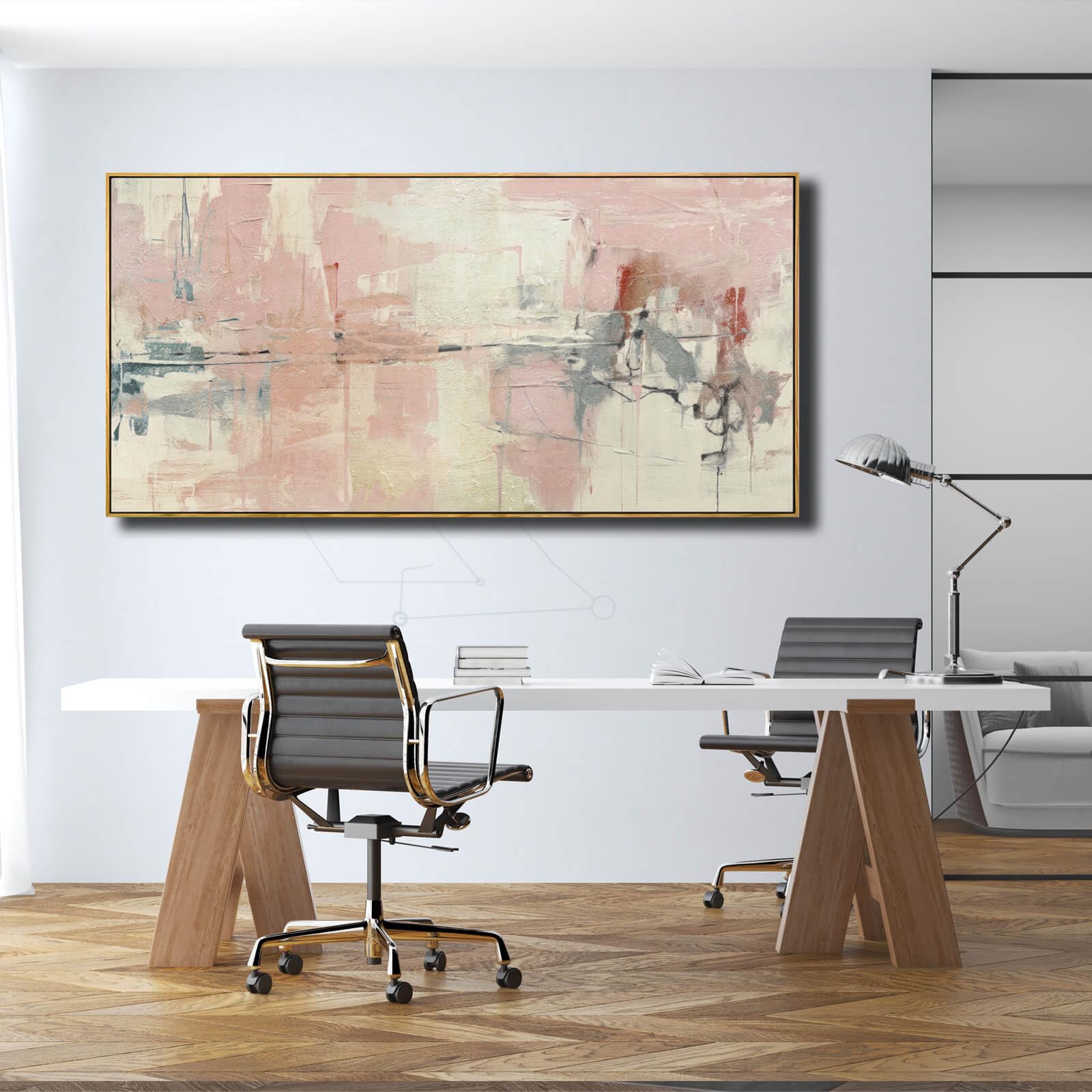 Yjyart Pink Abstract Wall Art Room Decor For Teen Girls Modern Living Room Canvas Wall Art Bedroom Pictures Office Decoration Fo