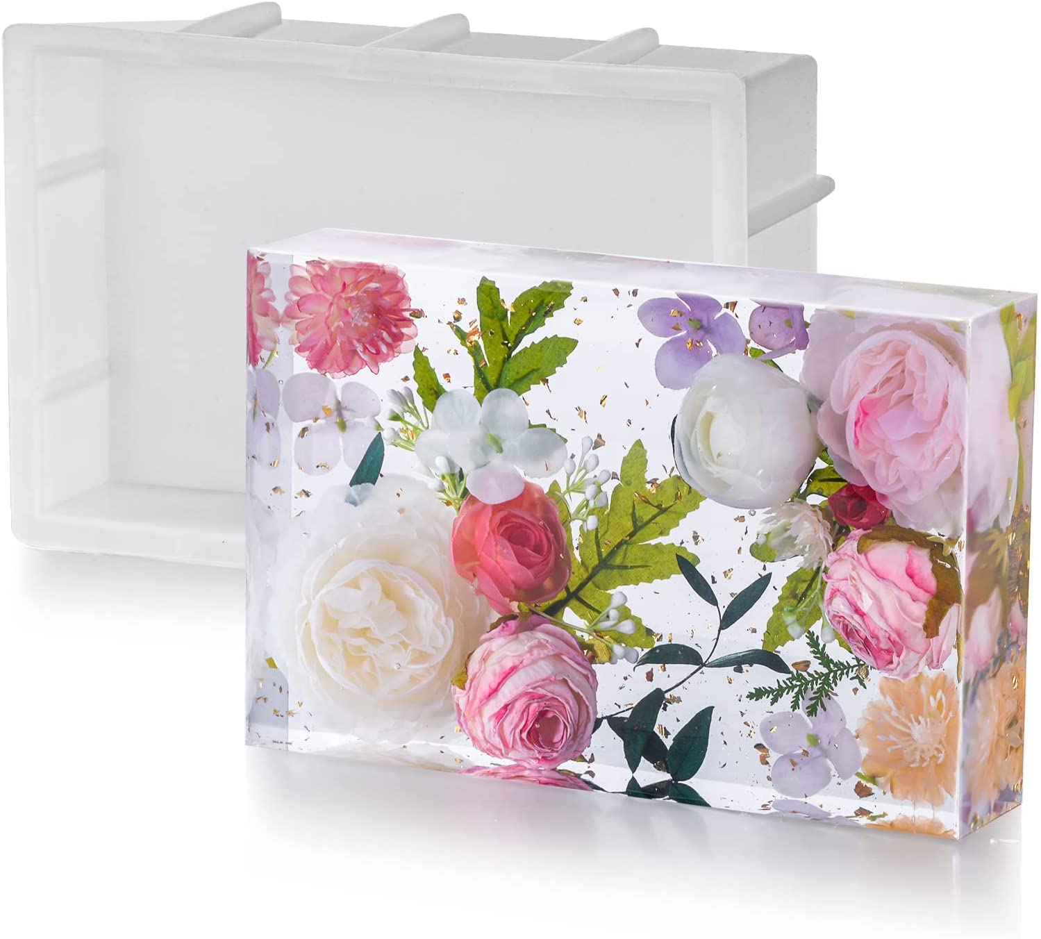 ARTOOL Rectangle Deep Casting Mould Resin Art Mold Decorative DIY Flower Preservative Silicone Mold Epoxy UVResin Art Mould 6.6x