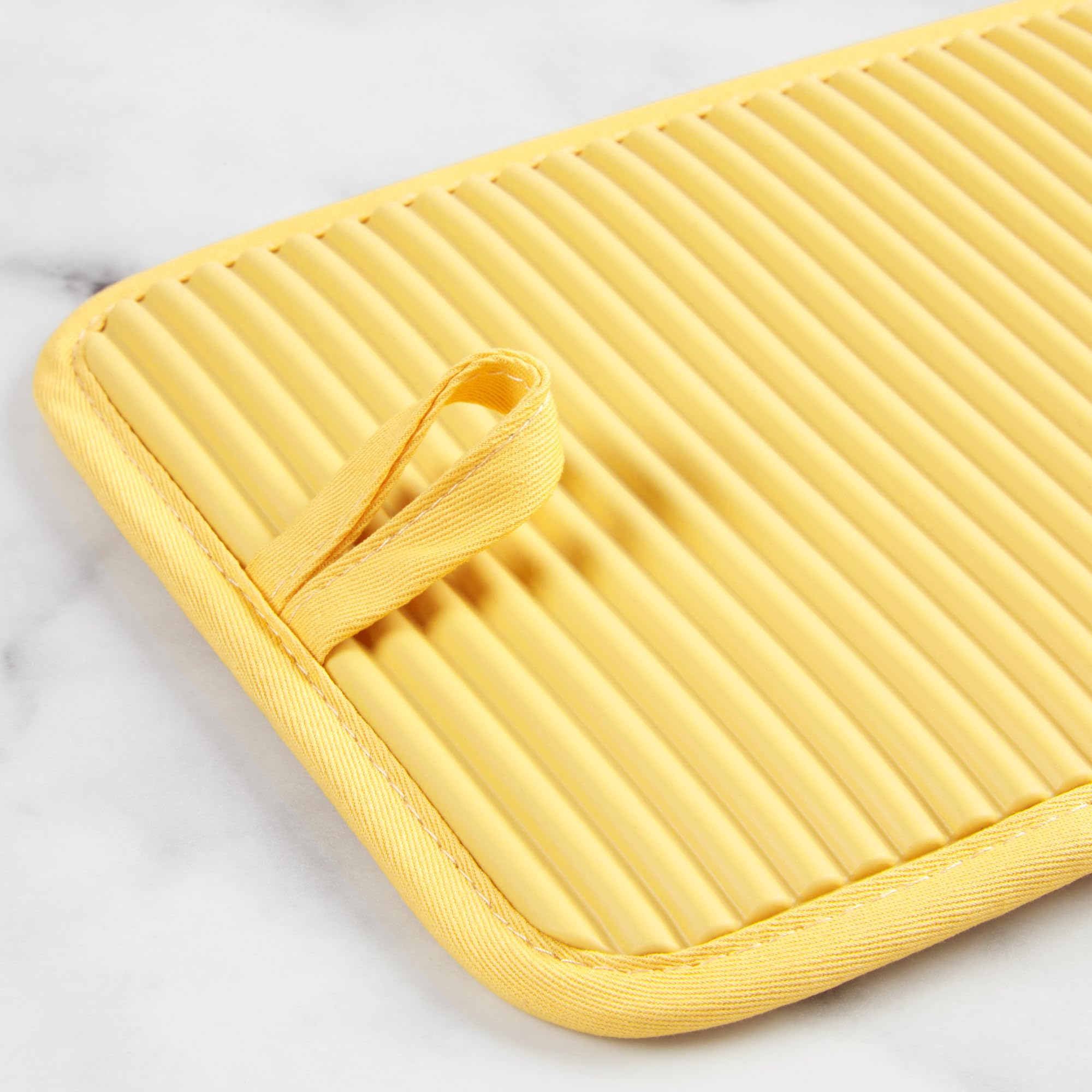 KITCHENAID Ribbed Soft Silicone Pot Holder 2-Pack Set, 2025 Color of The Year, Butter Yellow, 7x9