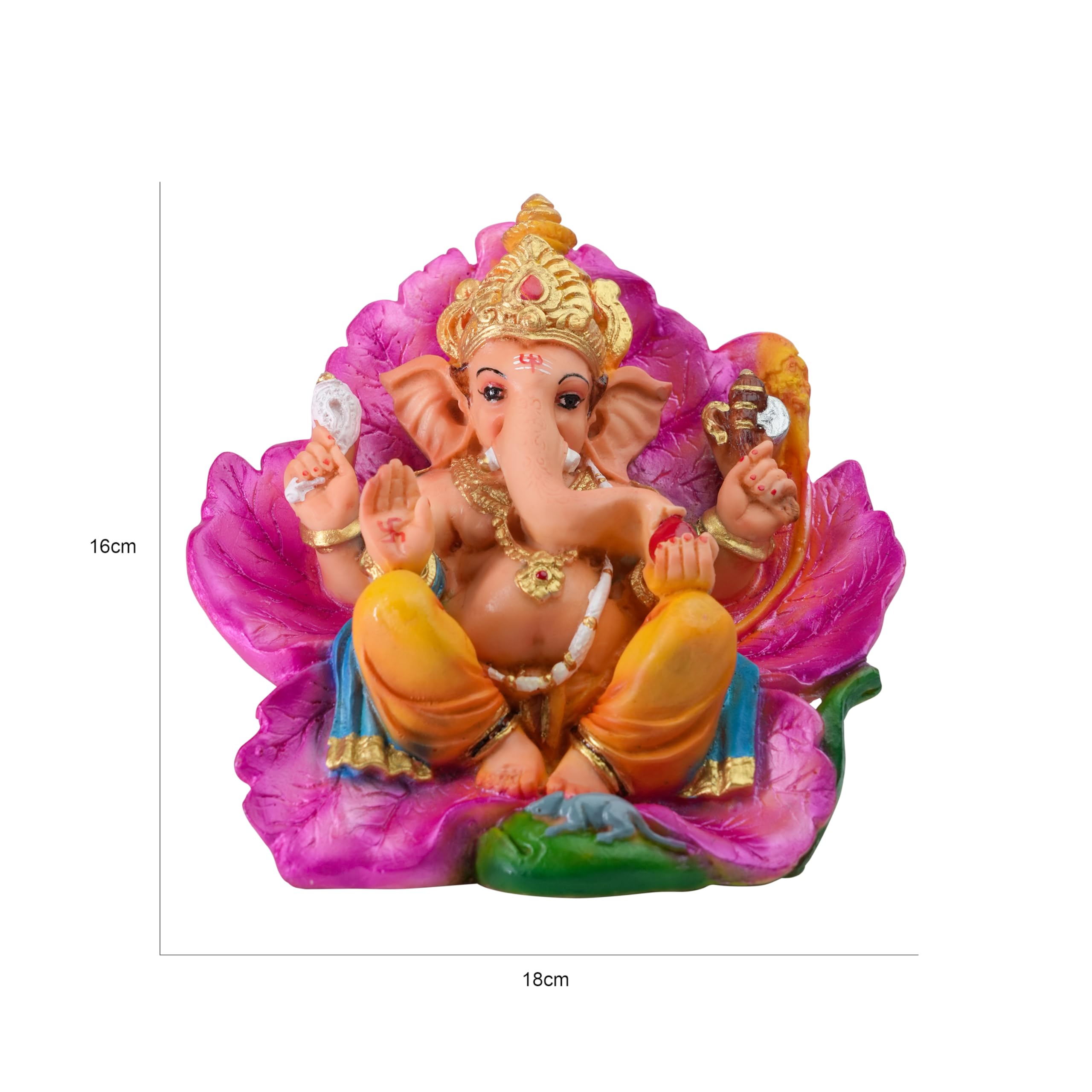 Newven Ganapati Idol Ganesh Murti Chaturthi Decoration Statue Home Decor House Warming Gift For Living Room Pooja Manthir (Multi