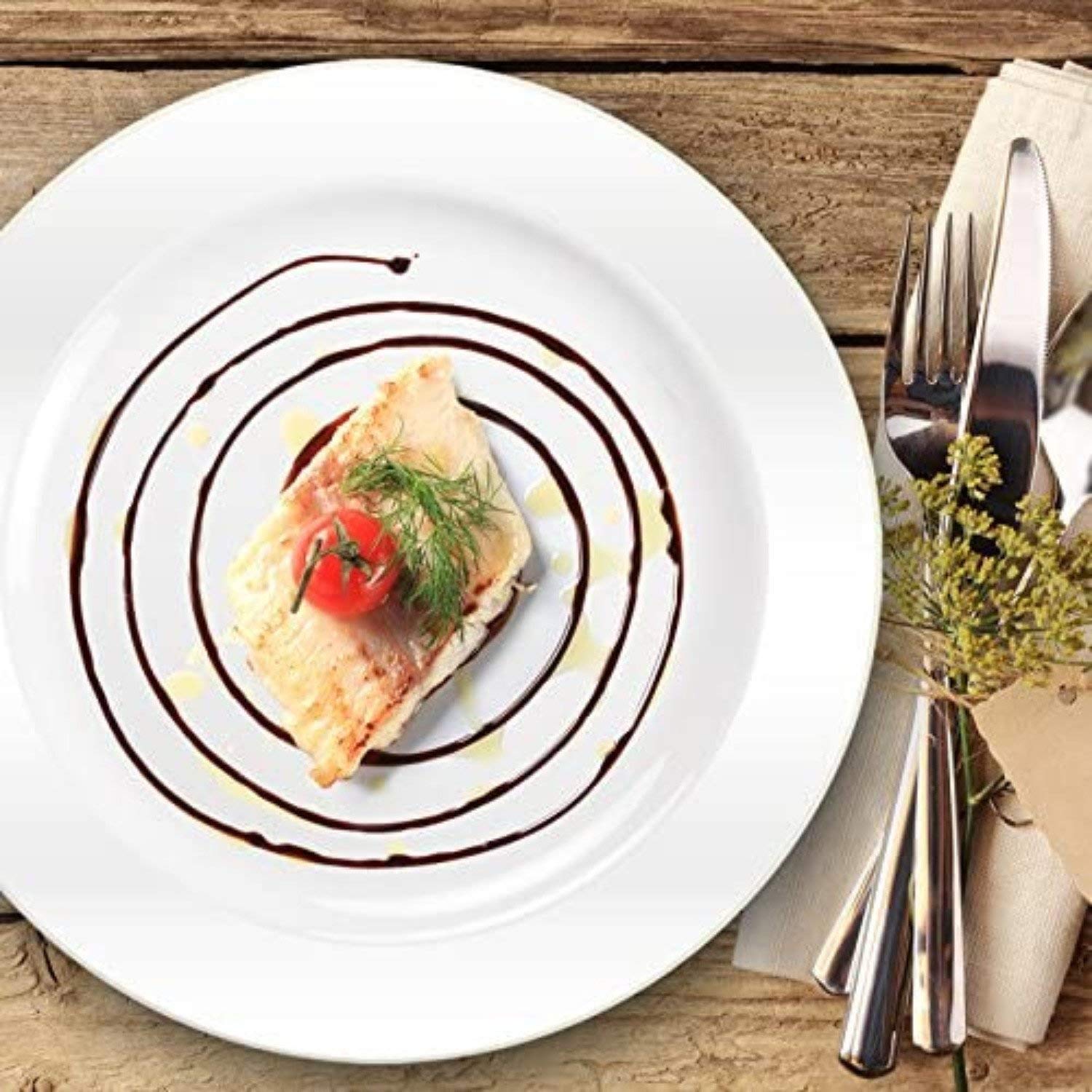 Lillian Tablesettings Round Magnificence Charger Plastic Plate - 12'' | White | Pack Of 10 (33591)