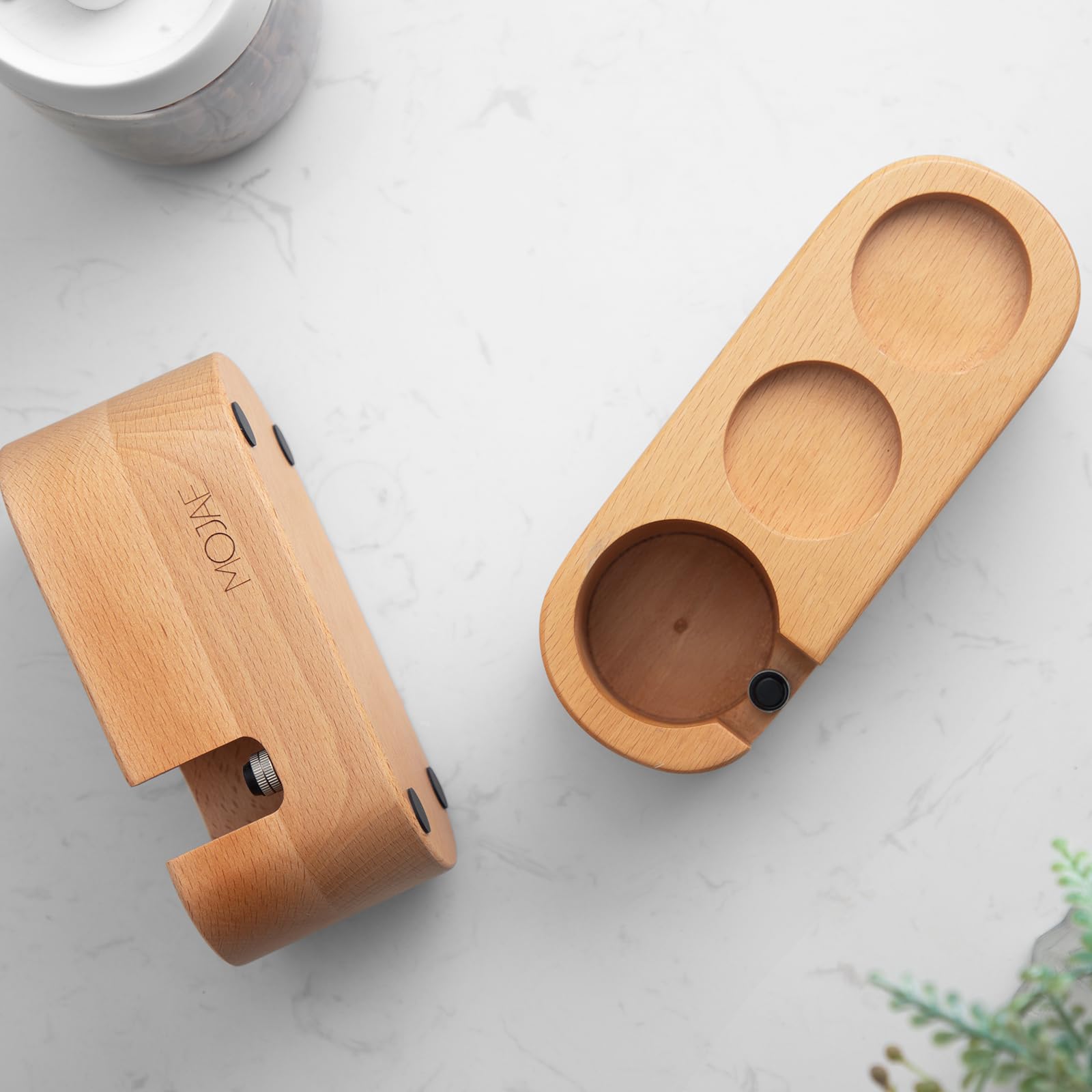 Mojae Espresso Tamping Station, Tamper Station, Wooden Coffee Tamper Holder, Portafilter Holder With Anti Slip Bottom, 3 Holes F