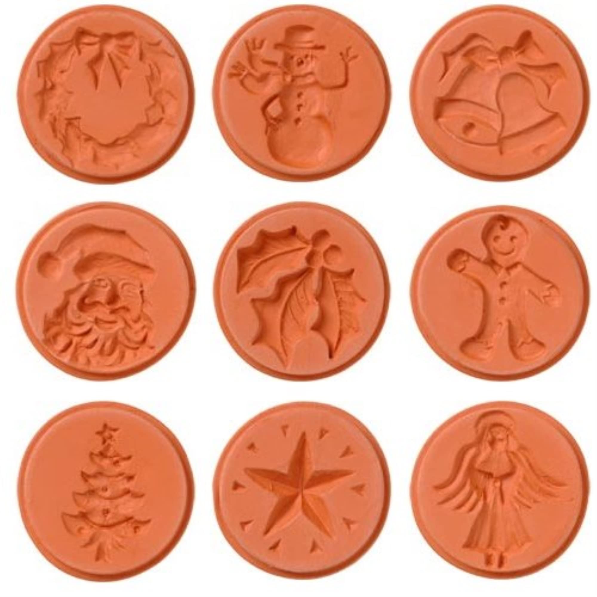 Jbk Pottery Christmas Cookie Stamps - Full Set Of 9 Designs