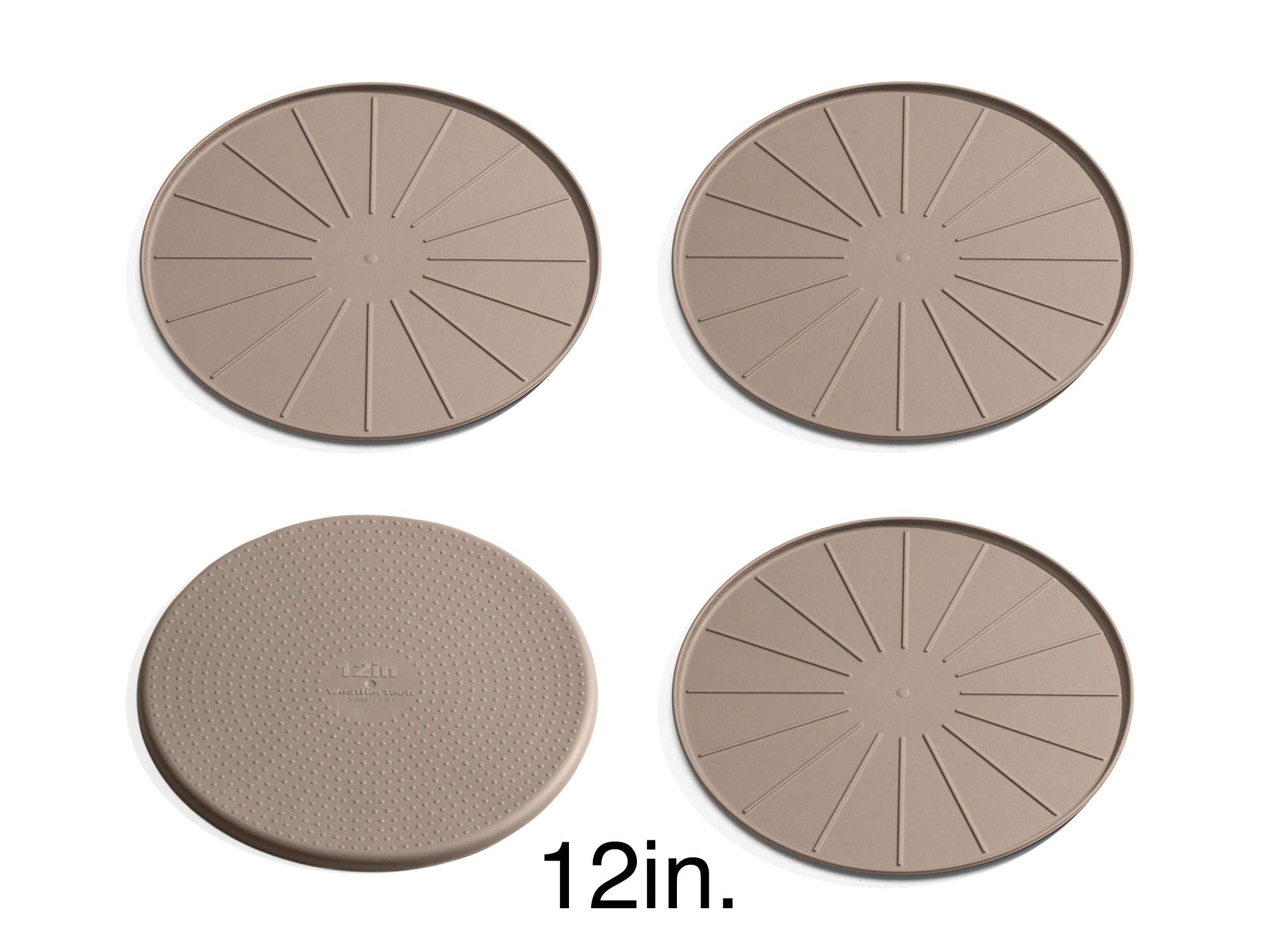 Weathertech 12'' Coasters For Home Surfaces, Anti-Skid, No-Slip Knibs - Set Of 4, Tan - (8A12Csttn)