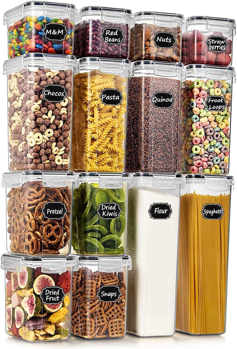 Wildone Airtight Food Storage Containers With Lids, 14Pc Plastic Kitchen Storage Containers For Pantry Organization And Storage,