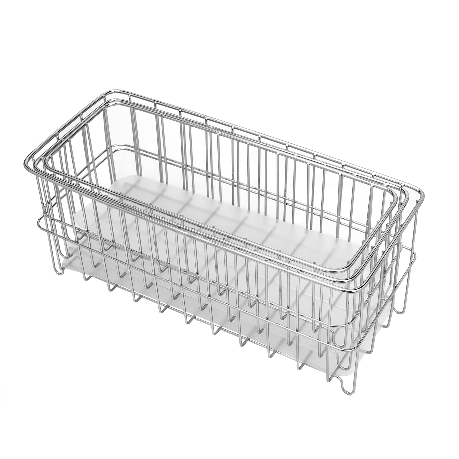HANZE [Set of 3] Small Metal Wire Storage Organizer Basket Bins, Baskets for Household Purposes  Silver