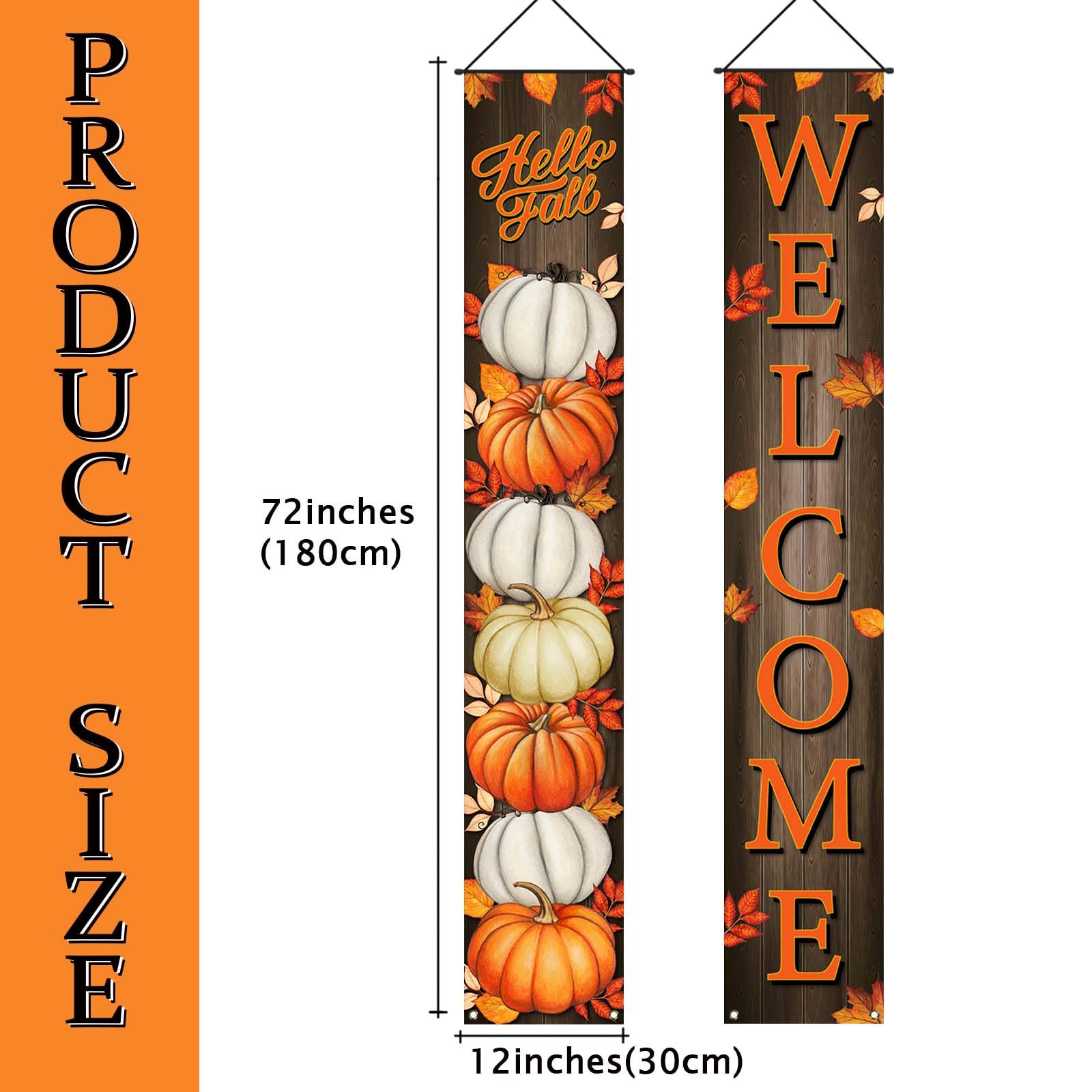 Pumpkin Maple Leaves Leaf Door Fall Decorations Porch Banner Fall Banner Autumn Thanksgiving Decorations Board Wall Hanging Farm