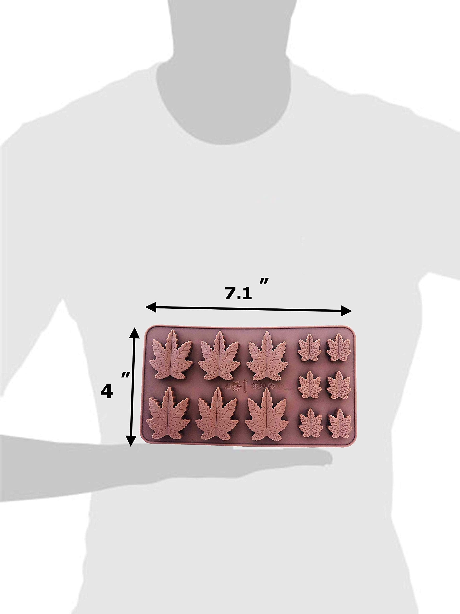 Set Of 2 X Silicone Lollipop Gummy Brownies Hard Candy Edible Leaf Mold Ice Cube Chocolate Soap Candle Tray Party Maker (Brown (