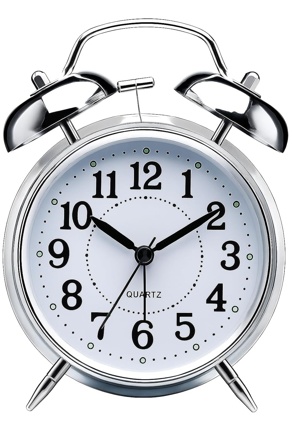 Rlybl Alarm Clock Digital That Show Temperature, Date And Loud Sound Alarm (Twin Bell Silver)