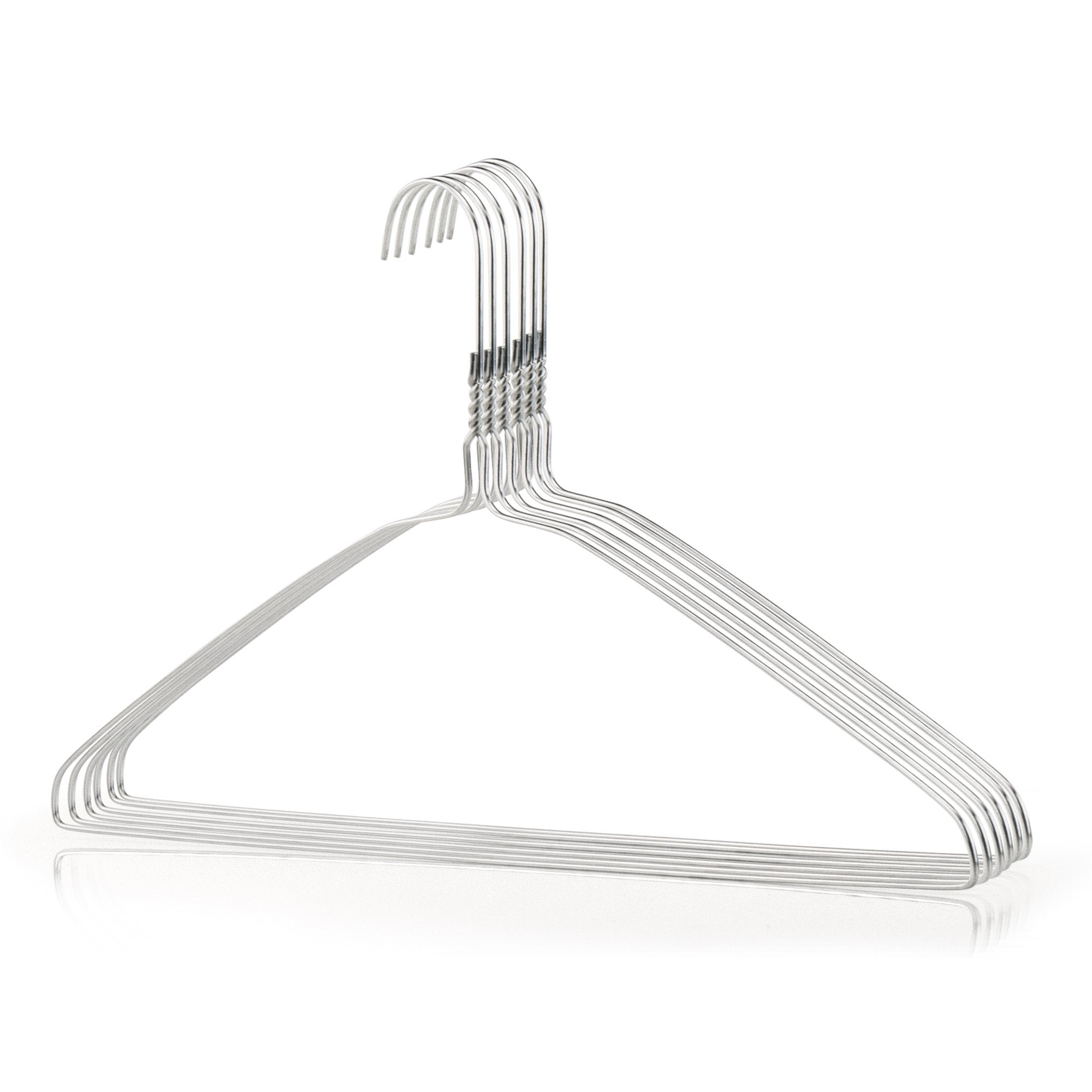 HANGERWORLD Silver Metal Wire Clothes Hangers, 16inch, 13 Gauge, 10 Pack, Durable Garment Coat Hangers