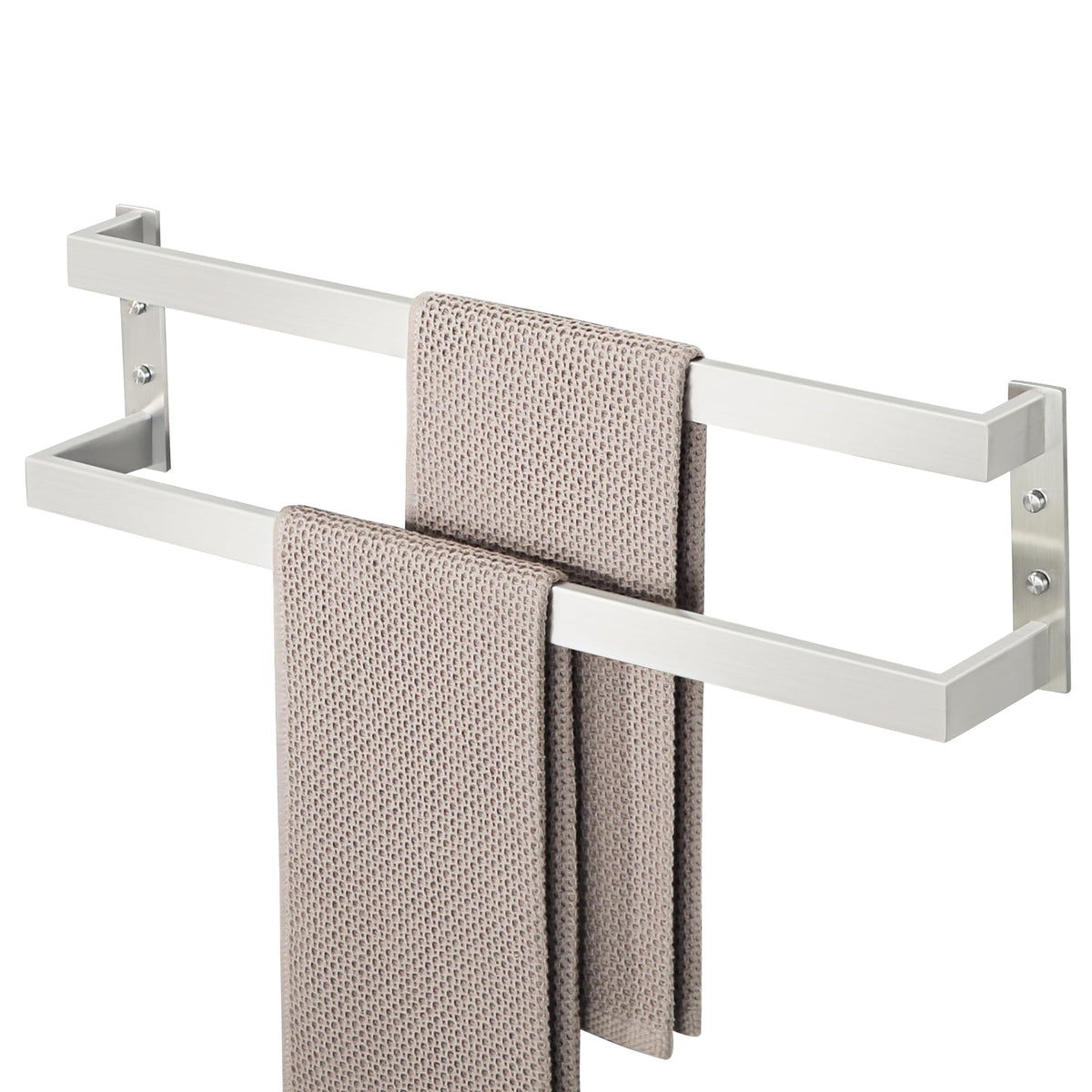 Alise Double Towel Bar 24'', Sus304 Stainless Steel Towel Racks For Bathroom Wall Mounted, Heavy Duty Bathroom Towel Holder, Spa