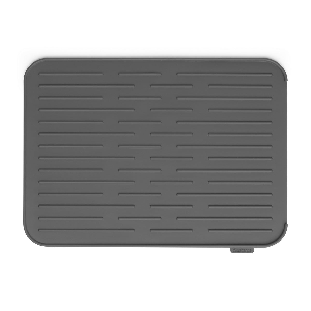 Brabantia Sinkside Silicone Dish Pot Drying Mat (Dark Gray) Soft, Non-Slip Kitchen Counter Sink Top Drainer For Dishwashing