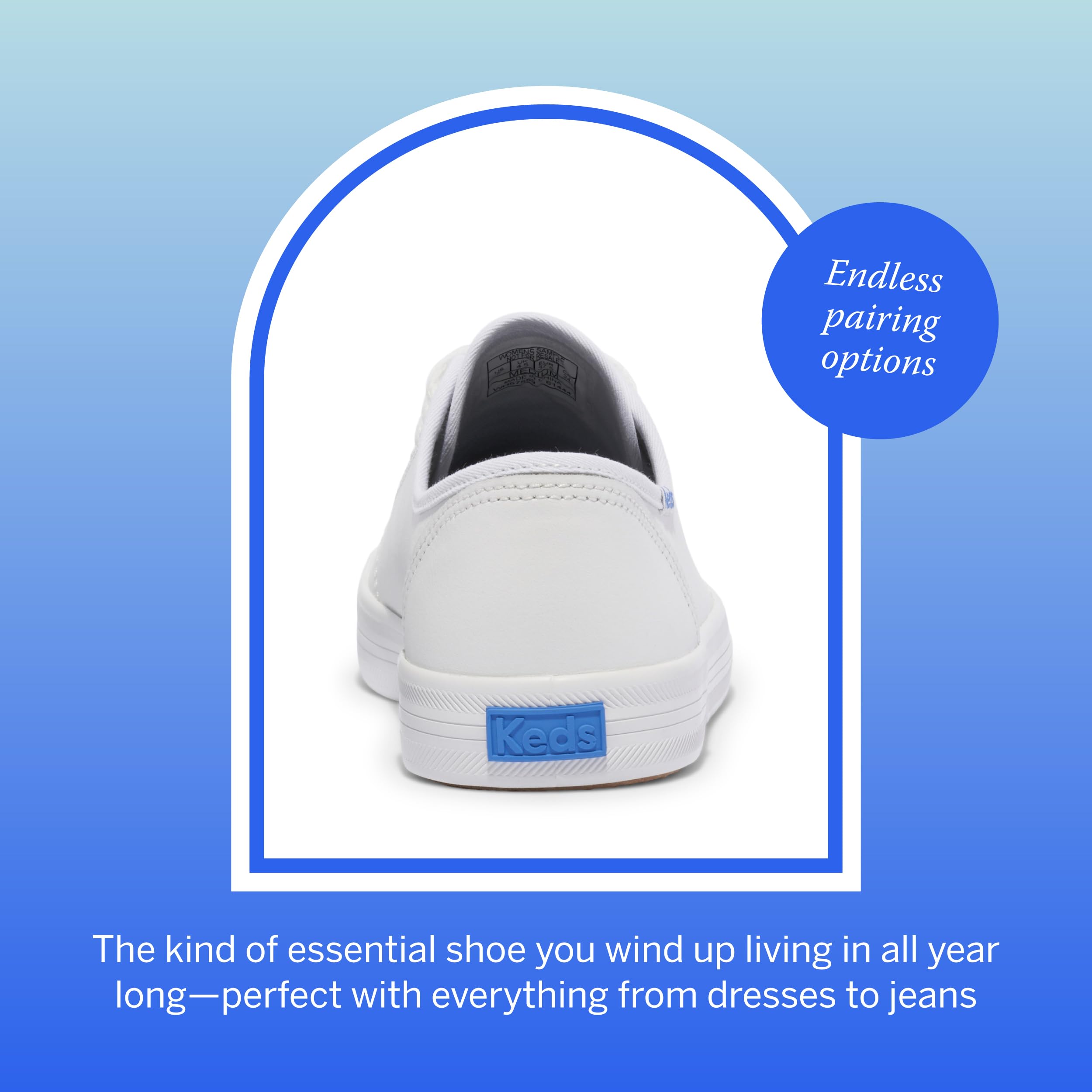 Keds Womens Kickstart Fashion Sneaker,White,9 M Us