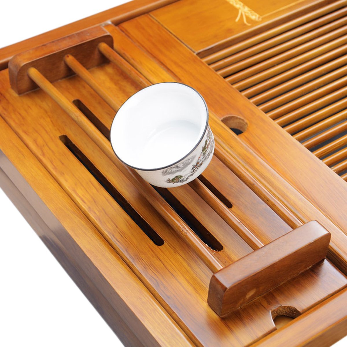 Tea Talent Reservoir & Drainage Type Solid Wood Tea Tray - Japanese/Chinese Gongfu Tea Table Serving Tray Box For Kungfu Tea Set