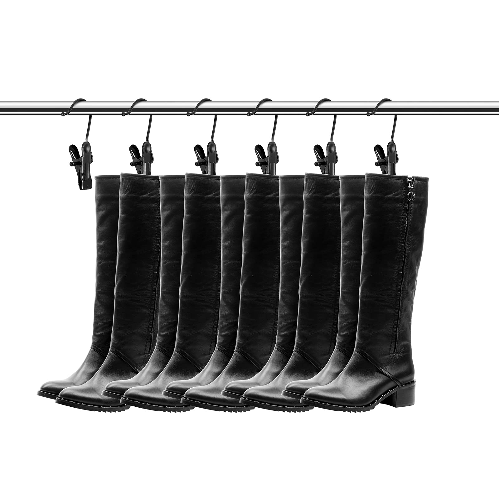 Hotop Boot Hanger For Closet, Laundry Hooks With Clips, Boot Holder, Hanging Clips, Portable Multifunctional Hangers Single Clip