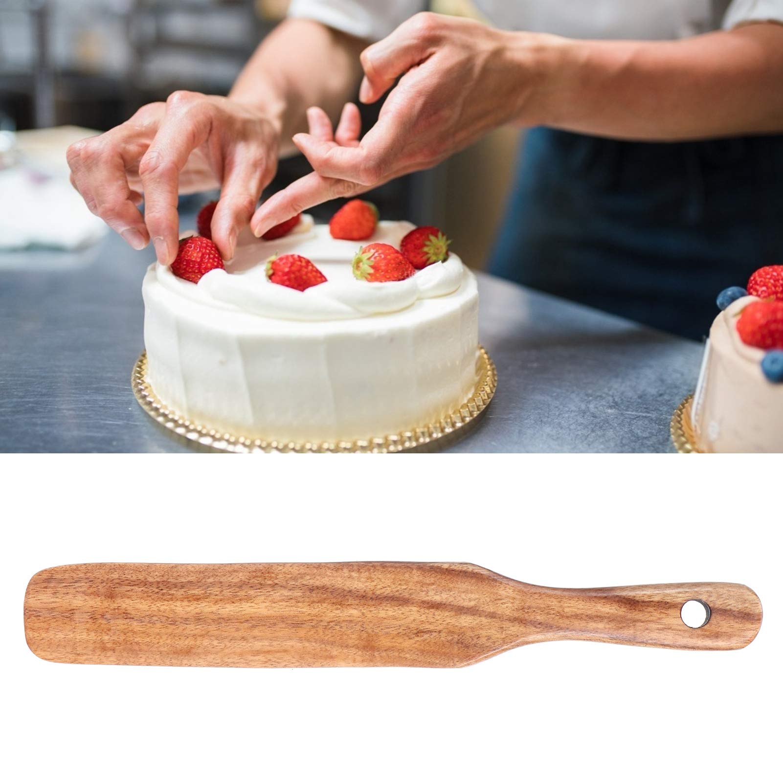 Wooden Spurtle, Cake Cream Spatulas, Non-Stick 10 X 1.5 Inch For Baking Cooking Cake Cream Butter