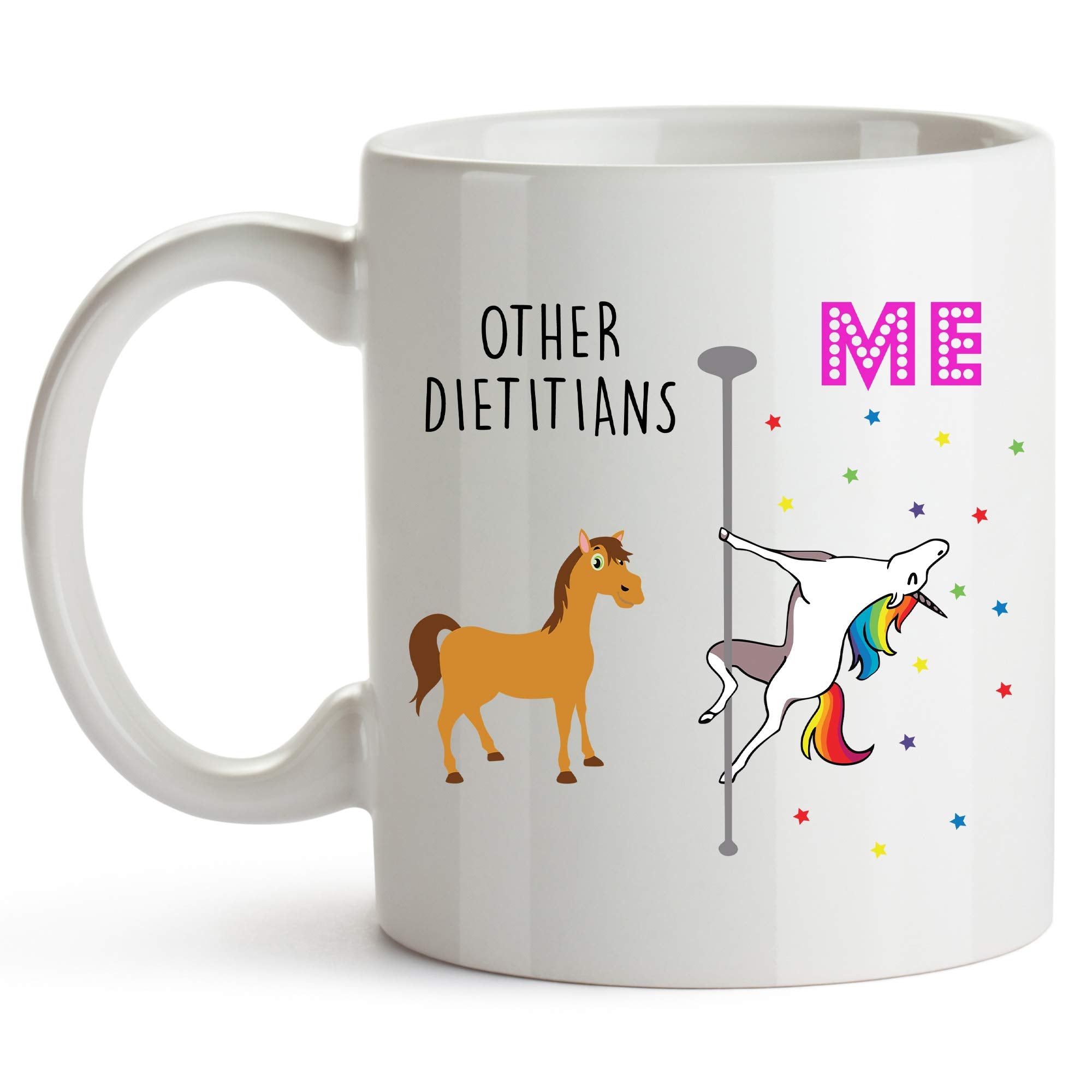 YouNique Designs Dietitian Mug, 11 Ounces, Unicorn RD Cup  Registered Dietitian & Nutritionist Gift (White)