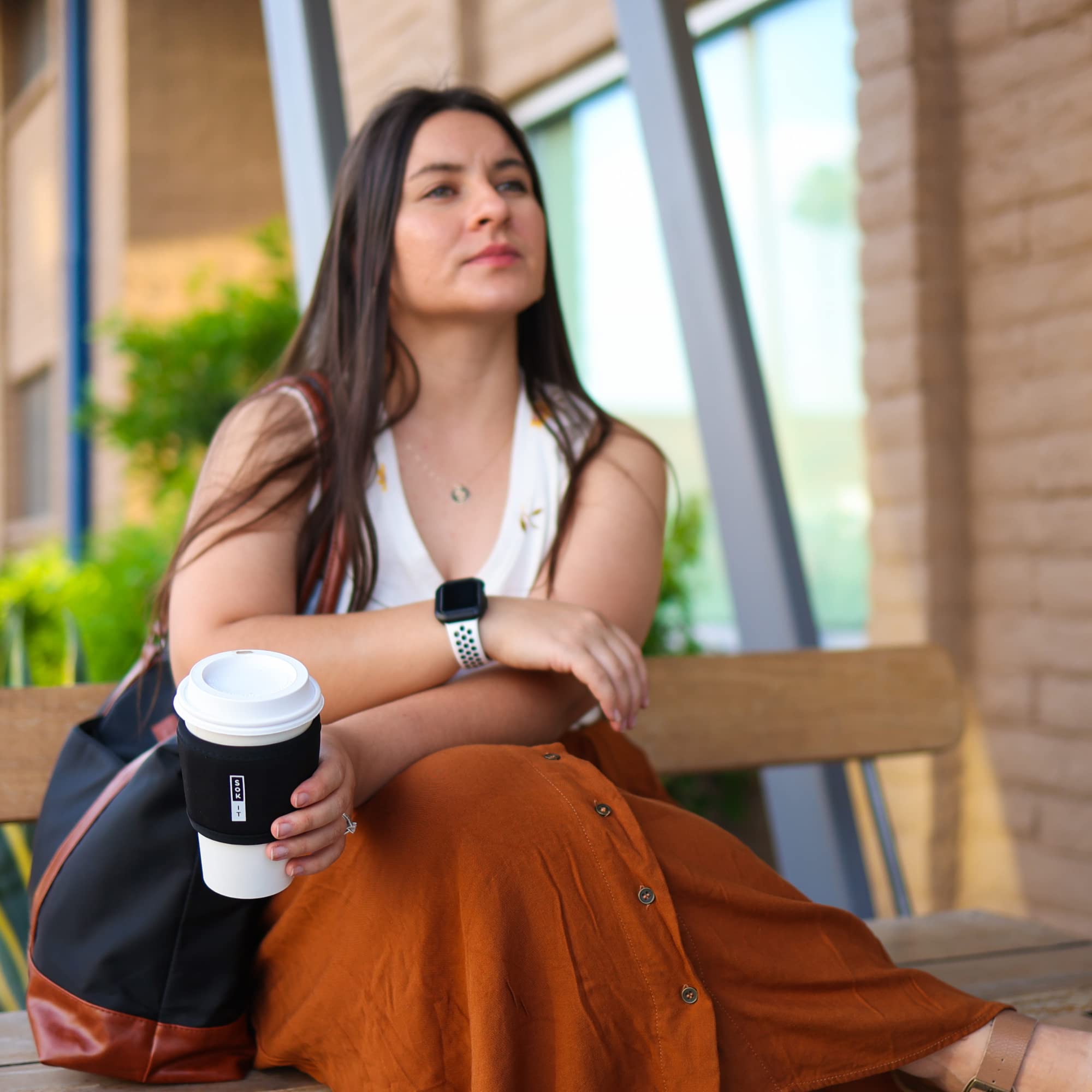 Sok It Hot Sok Reusable Neoprene Insulator Sleeve For Hot Coffee And Tea Cups (Brown Cow, One Size Coffee Sleeve)