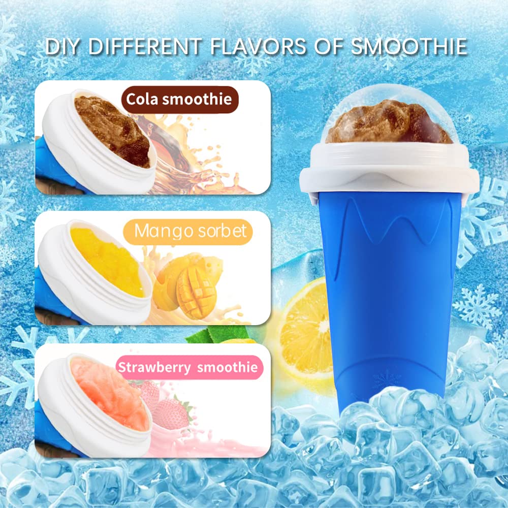 Nufr Slushie Maker Cup, Magic Quick Frozen Smoothies Cup Cooling Cup Double Layer Squeeze Cup Slushy Maker, Homemade Milk Shake