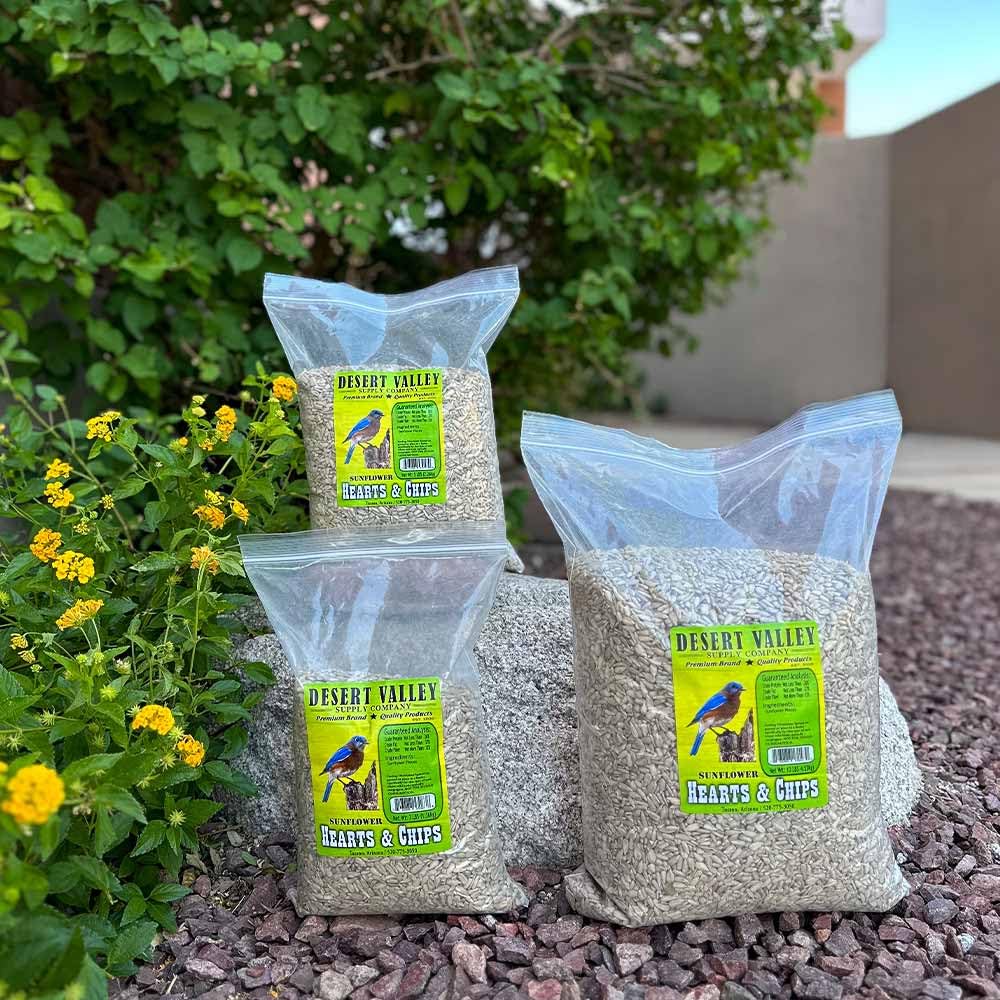 Desert Valley Premium Sunflower Seed Hearts and chips - Wild Bird Food, cardinals, Jays  More (10-Pounds)