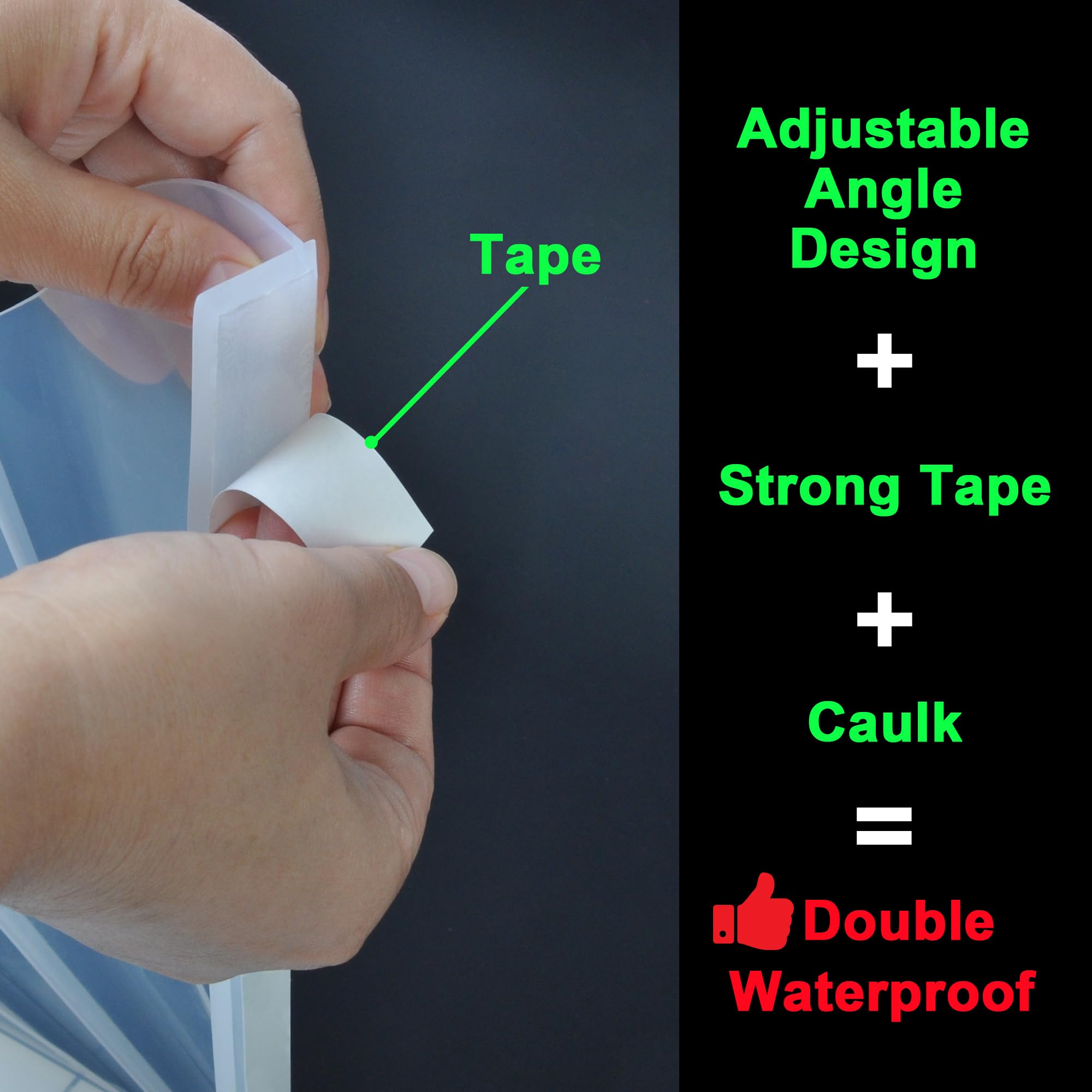 Mofason Silicone Shower Splash Guard, Xxl Clear Bathtub Corner Splash Guard, Bathroom Shower Water Guard With Self-Adhesive, Can