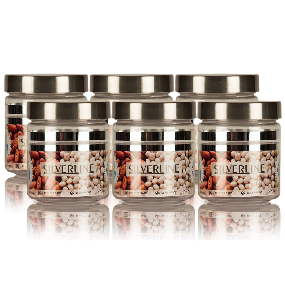 Gpet Silver Line Pet Jar / Container Pet Plastic Airtight Container Set (3, 200Ml)Plastic Grocery Container | Home Kitchen Conta