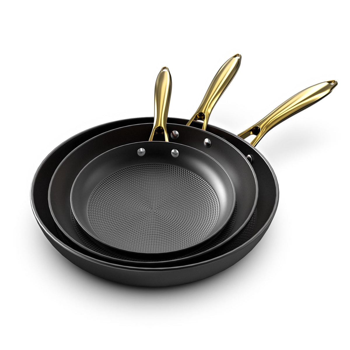 Imarku Non Stick Frying Pans, Nonstick Cast Iron Skillets 3 Pcs - 8 Inch, 10 Inch And 12 Inch Nonstick Frying Pan Set, Professio