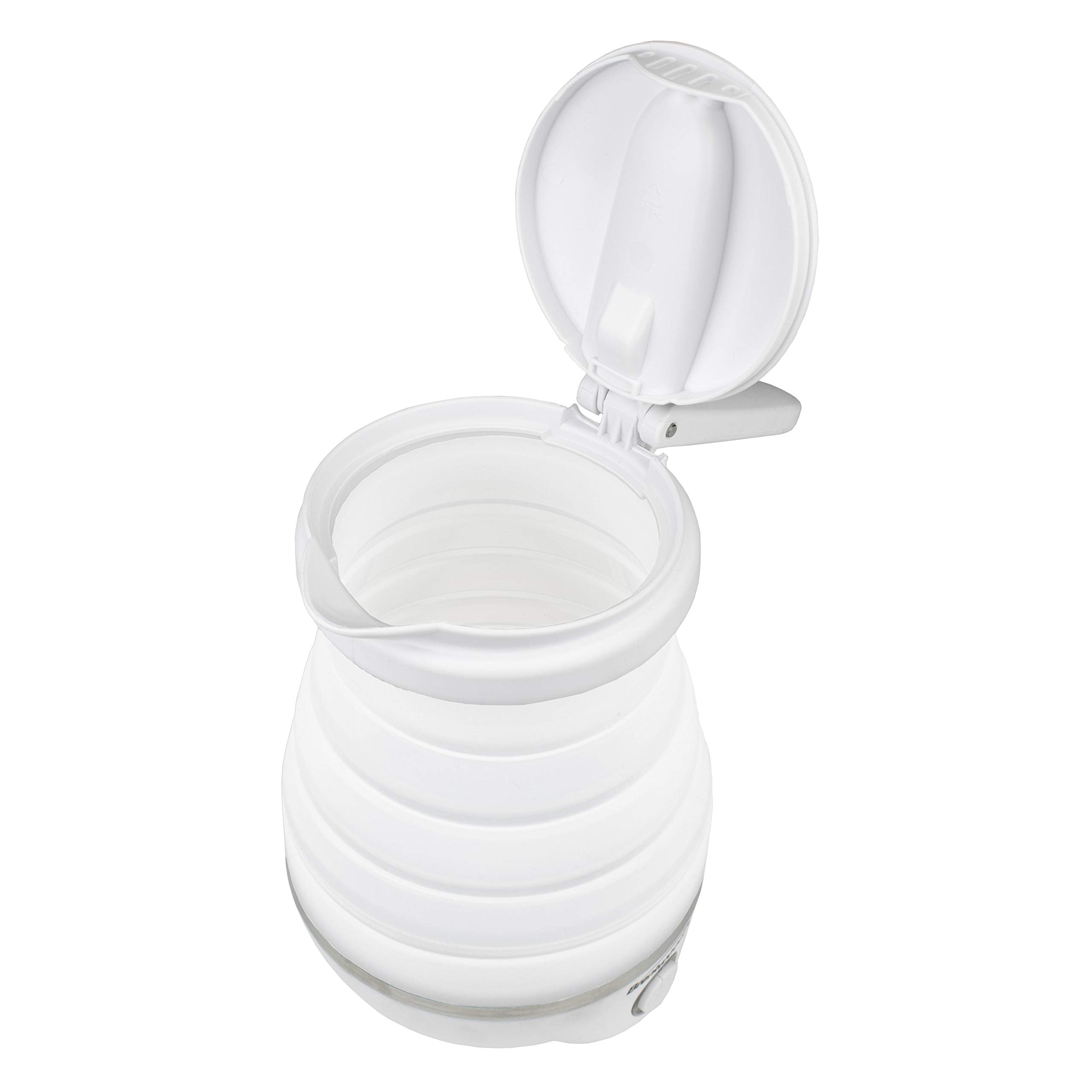 Brentwood Kt-1508W Dual Voltage 120/220 Volt 0.8 Liter Collapsible-Travel Kettle, White
