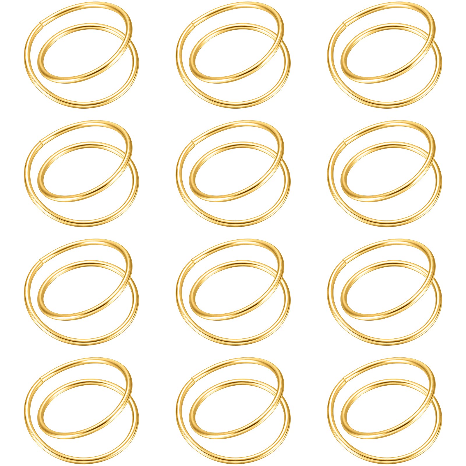 Tecunite 12 Pieces Gold Napkin Rings Metal Spiral Napkin Rings Buckles Simple Alloy Sliver Pink Napkin Rings Serviette Napkin Ho