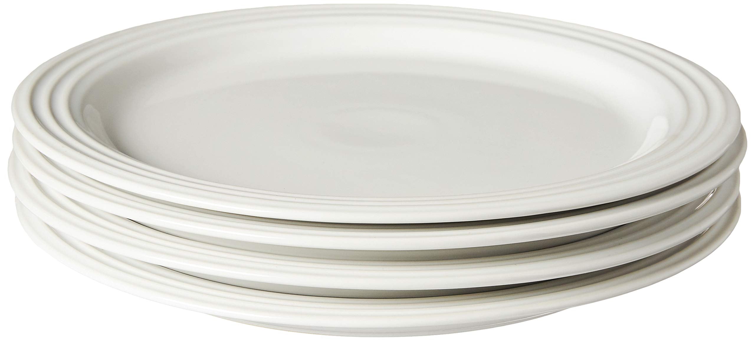 Le Creuset Stoneware Set Of 4 Dinner Plates, 10.5'' Each, White