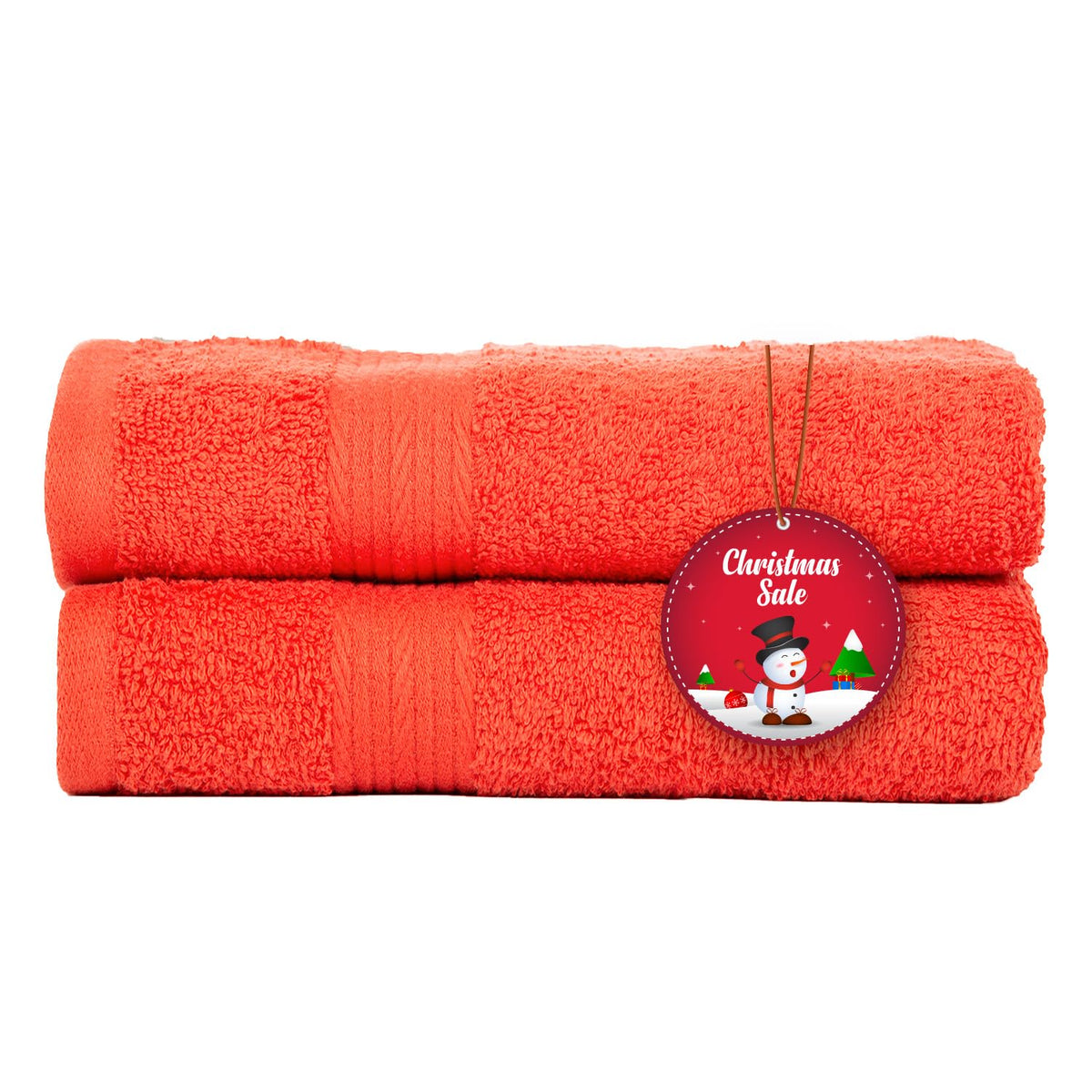 Ample Decor Bathroom Hand Towel 18 X 28 Inch 600 Gsm 100% Cotton, Premium Soft Absorbent - 2 Pcs Orange
