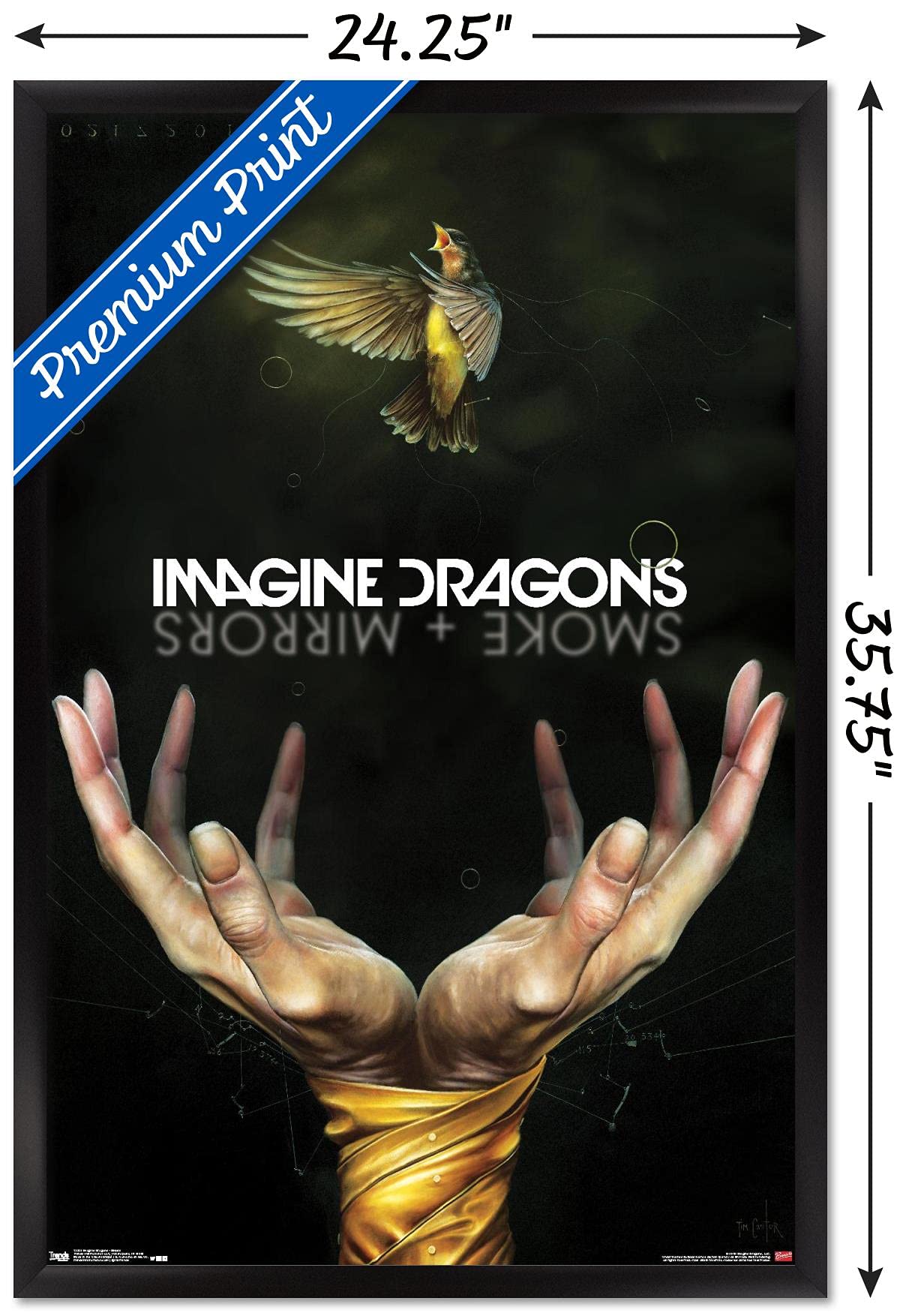 Trends International Imagine Dragons - Smoke Wall Poster, 22.375'' X 34'', Black Framed Version
