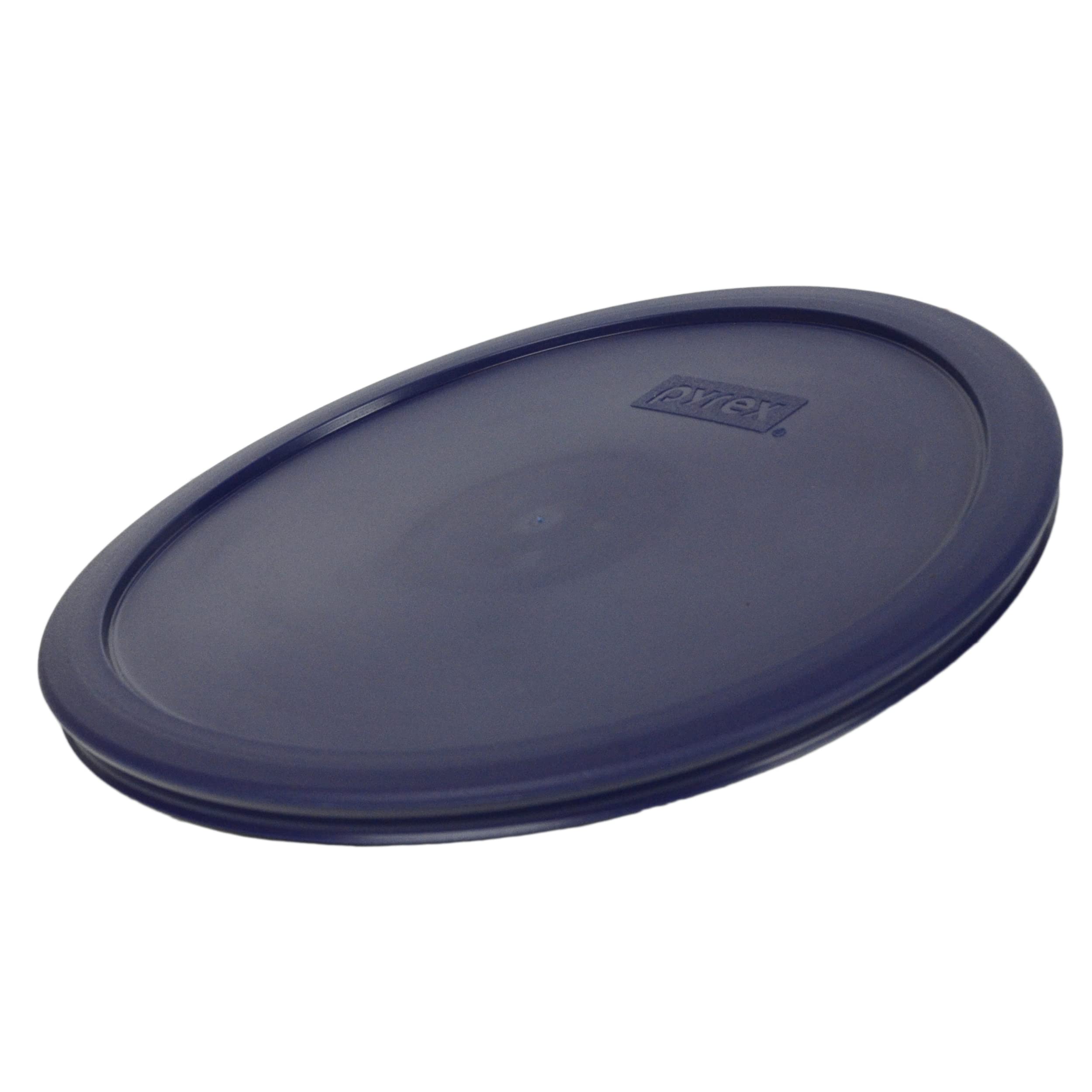 Pyrex 7403-Pc Dark Blue 10 Cup Sculptured Mixing Bowl Plastic Lid, Made In Usa - 2 Pack